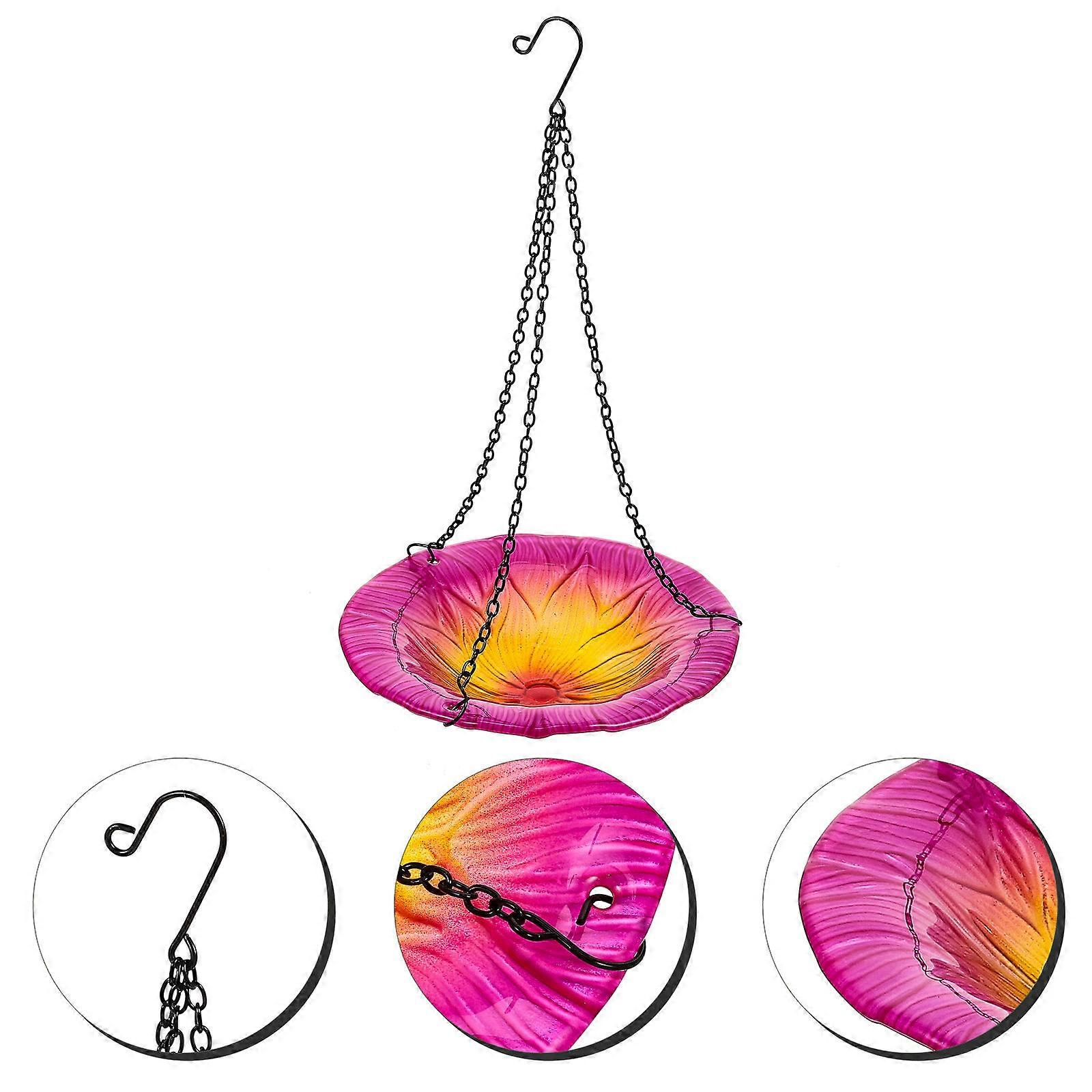 Durable Garden Hanging Swing Bird Feeder 3Pcs Flower Shape Outdoor Feeder