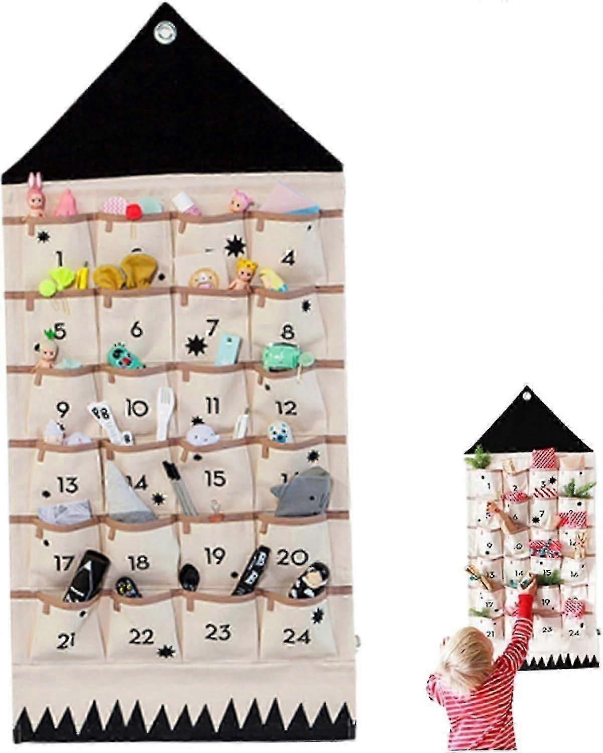 Advent mit Taschen, leerer Advent Mehrwegbehang 2023, zu füllbaren Ornamenten