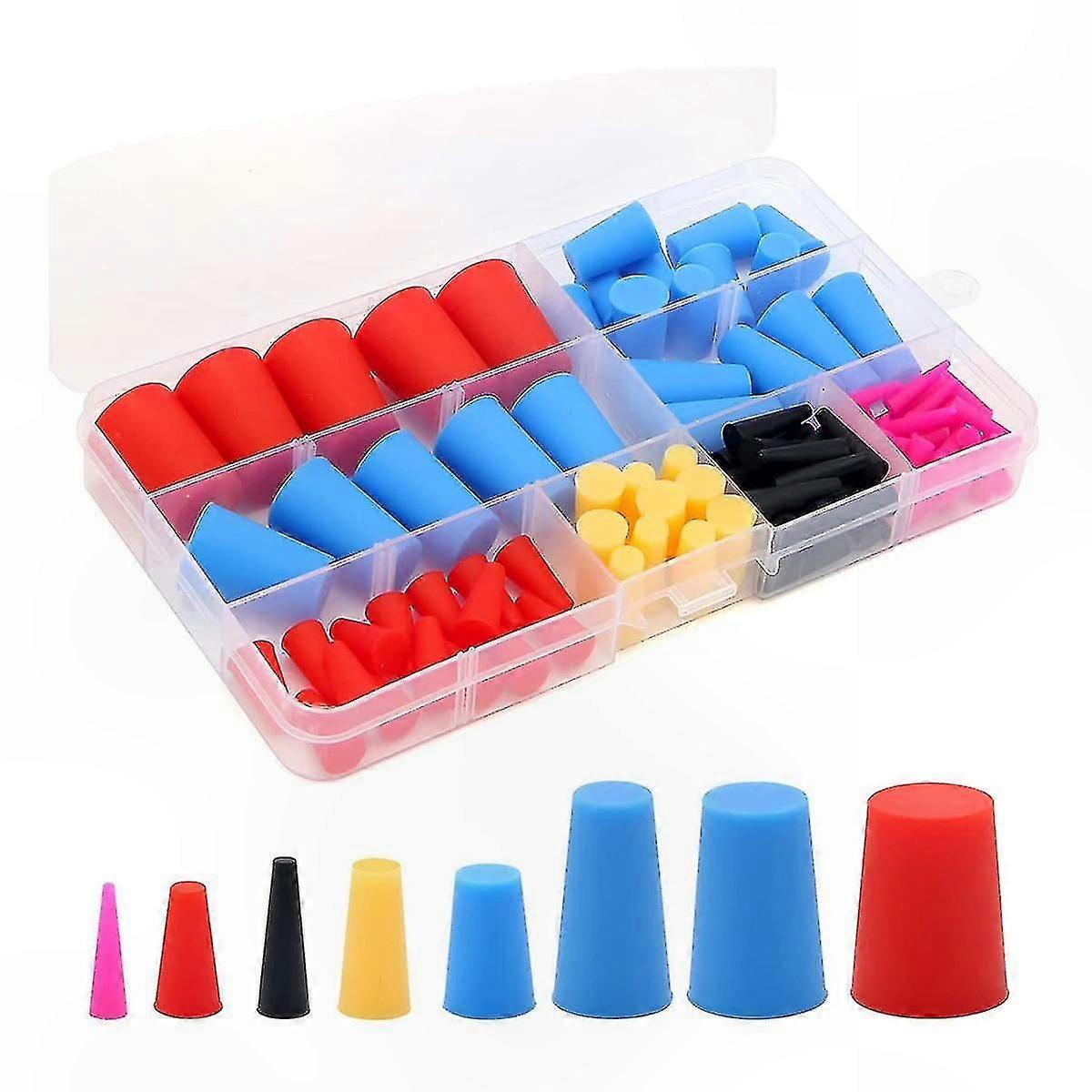 High-Temperature Resistant Silicone Rubber Tapered Plugs, 110pcs Hole Stoppers for Sealing, Waterproofing and Insulation Applications