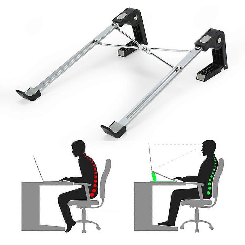 Y01 Height Adjustable Laptop Stand Desktop Bracket Foldable Aluminum Alloy Computer Riser - Black