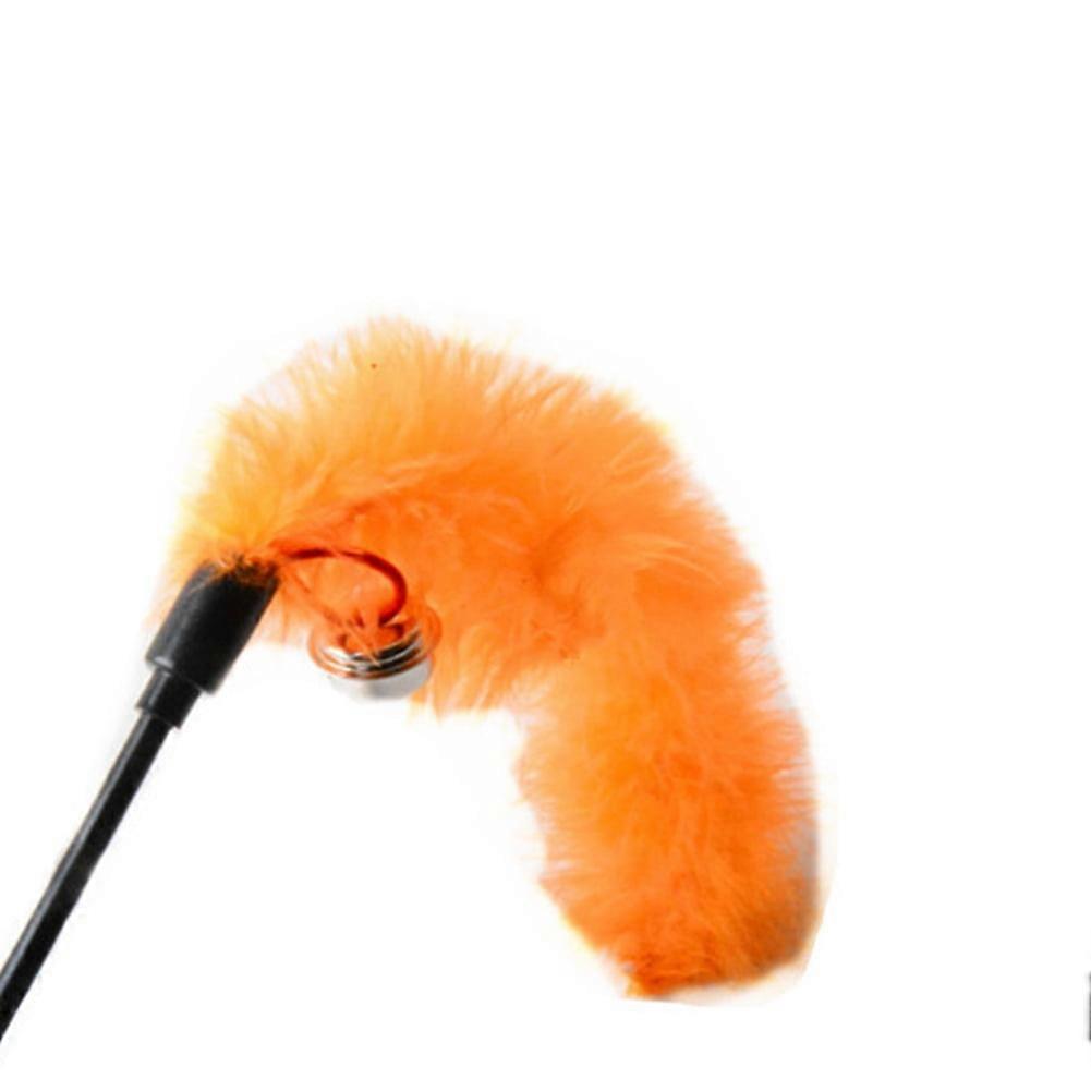 Xeyise Cat Kitten Teaser Plush Wire Chaser Wand with Bell Interactive Fun Pet Toy Gift