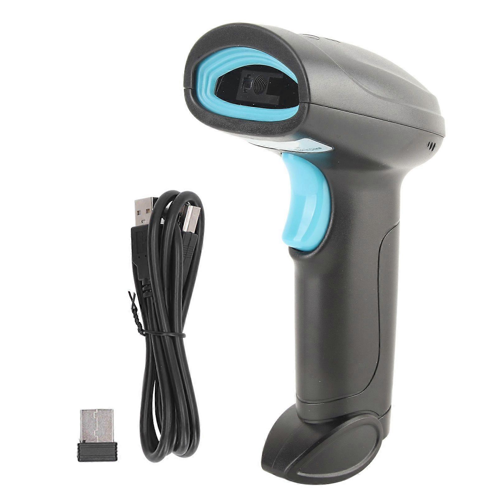 2.4G Wireless Barcode Scanner Smart Voice 1D 2D Barcodes Handheld Scanning Gun for Store Warehouse Built in Battery