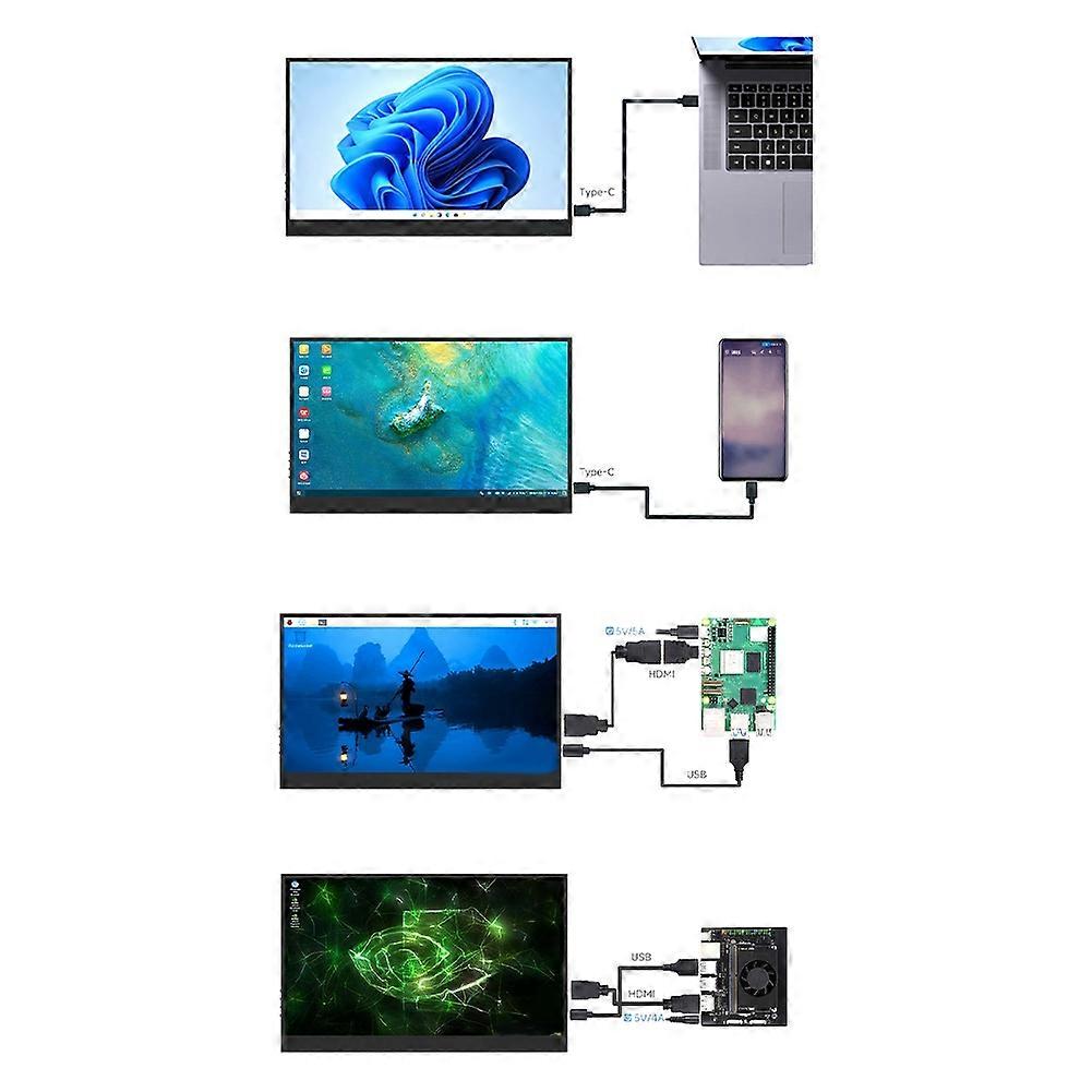 For Waveshare 15.6in LCD Touch Monitor(C),10-Point Capacitive Touch System Optical Bonding Toughened Glass Panel EU PLUG