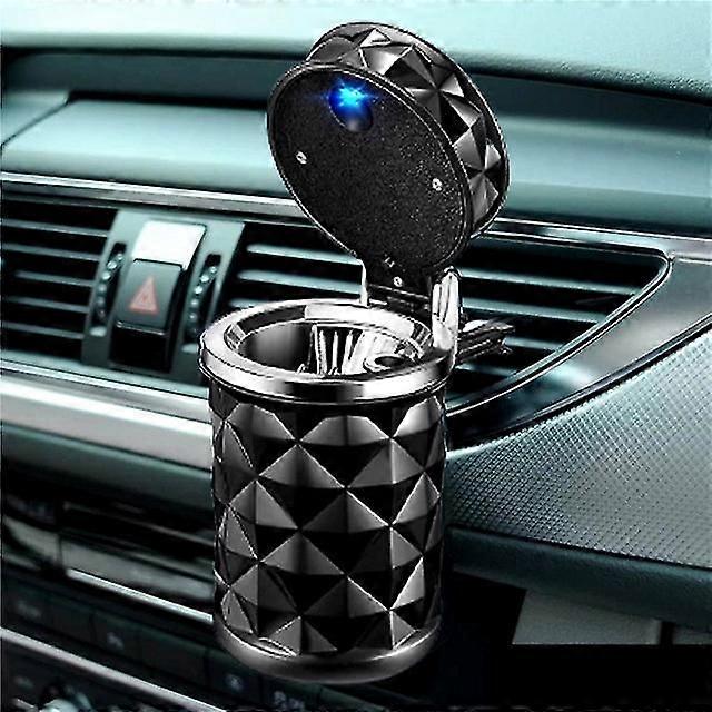 Lot de 2 cendriers à cigarettes pour voiture avec couvercle et éclairage LED, portables et détachables, accessoires automobiles