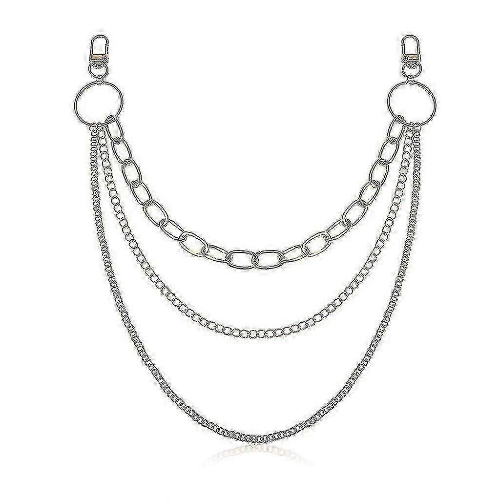 Multi-layer Waist Chain Cool Jeans Link Pants Chain Hook Trousers Chain Keychain WHByv