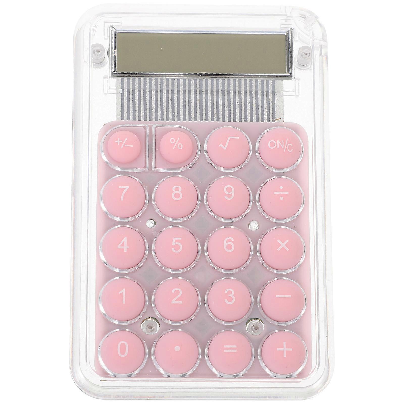Pocket Calculator Mini Calculator For Students Home Use Simple Design Pink Color 1Set