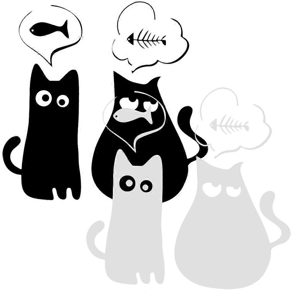 Self-Adhesive Cat Wall Decor 10 Pairs Removable Wall Sticker 30x30cm Assorted Color for Classroom