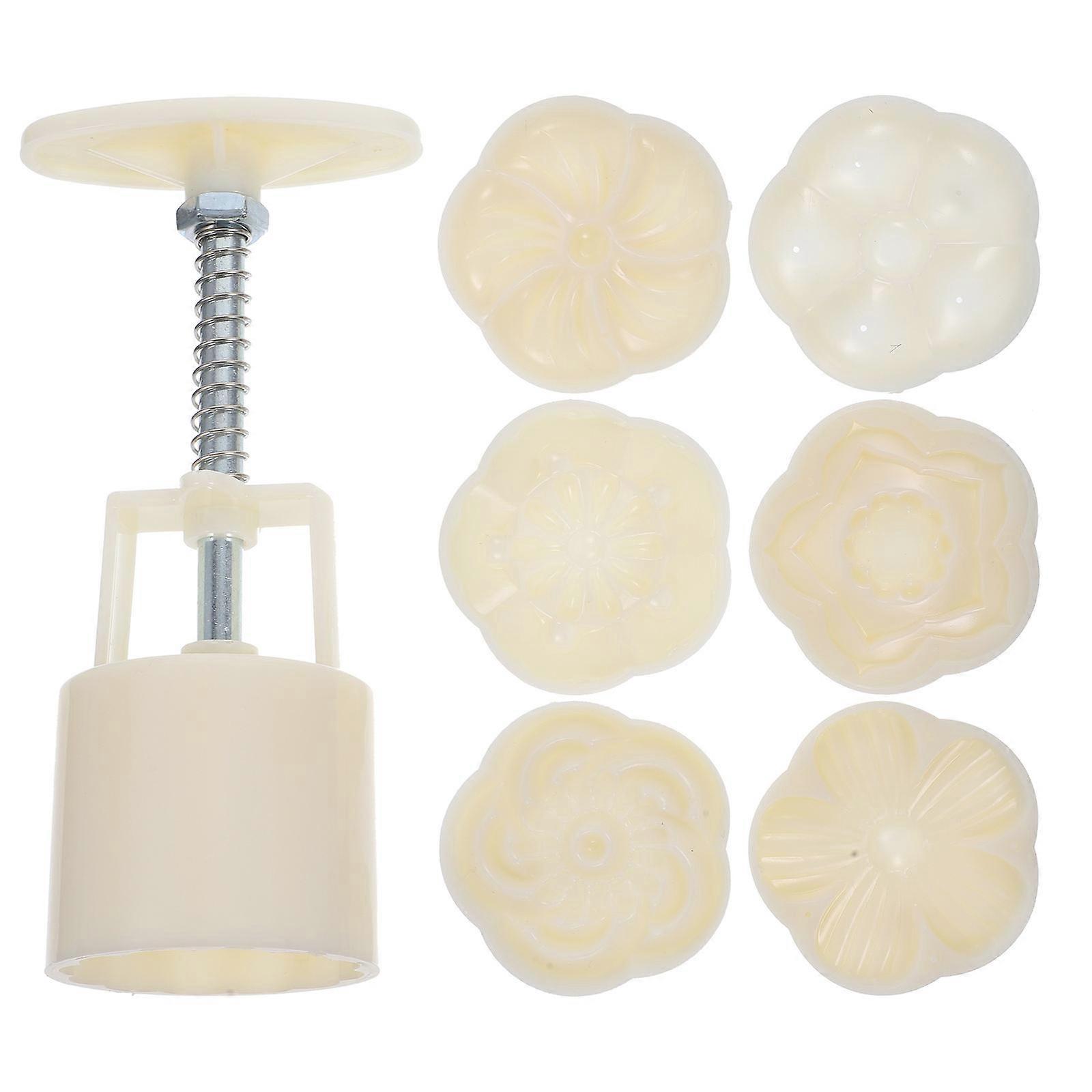 Moon Cake Mold DIY Mold for Baking Use 1Set Hand Pressure Flower Pattern