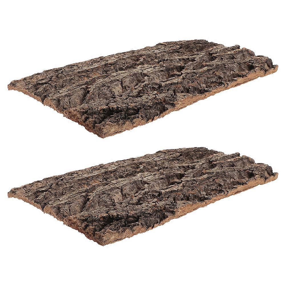 Natural Wooden Bark Backdrop for 6Pcs Reptile Terrarium Bedding Mat