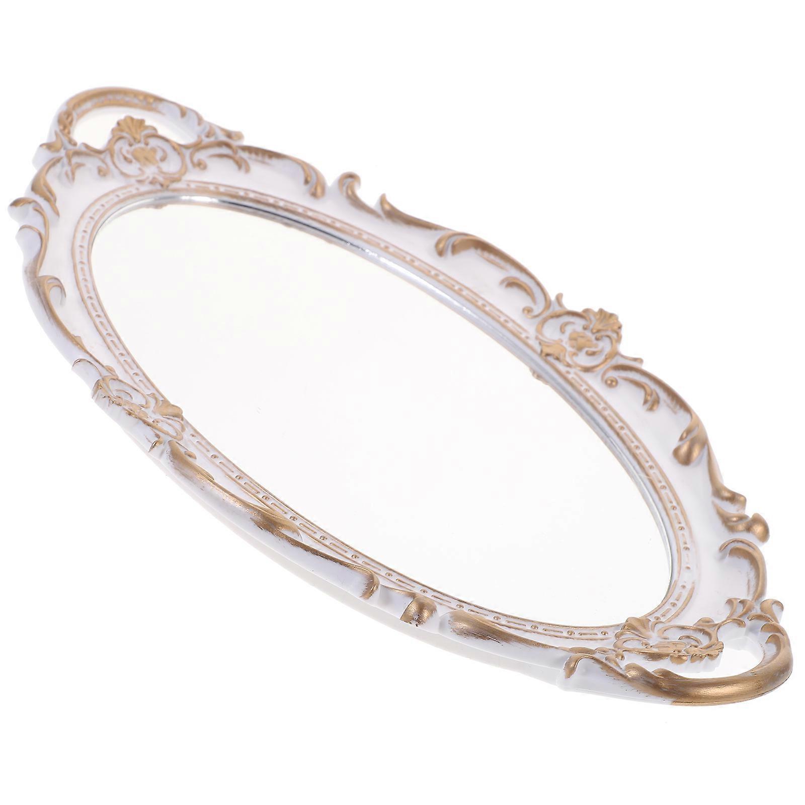 Vintage Decorative Tray Rectangular Glass Material For Hotel Dorm Party 1Pcs