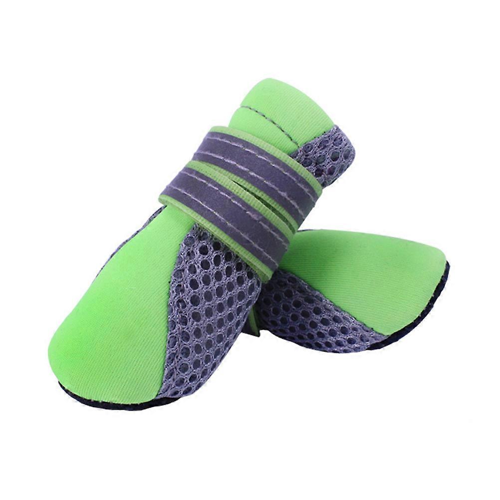 Pet Dog Shoes Small Dog Boots for Wearing 3Pcs Non Slip Mesh Green