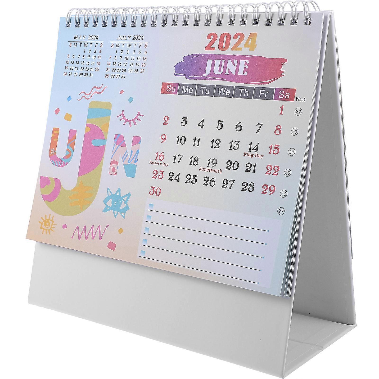 Standing Calendar Office Desk Calendar for Daily Use 3Pcs Paper Material