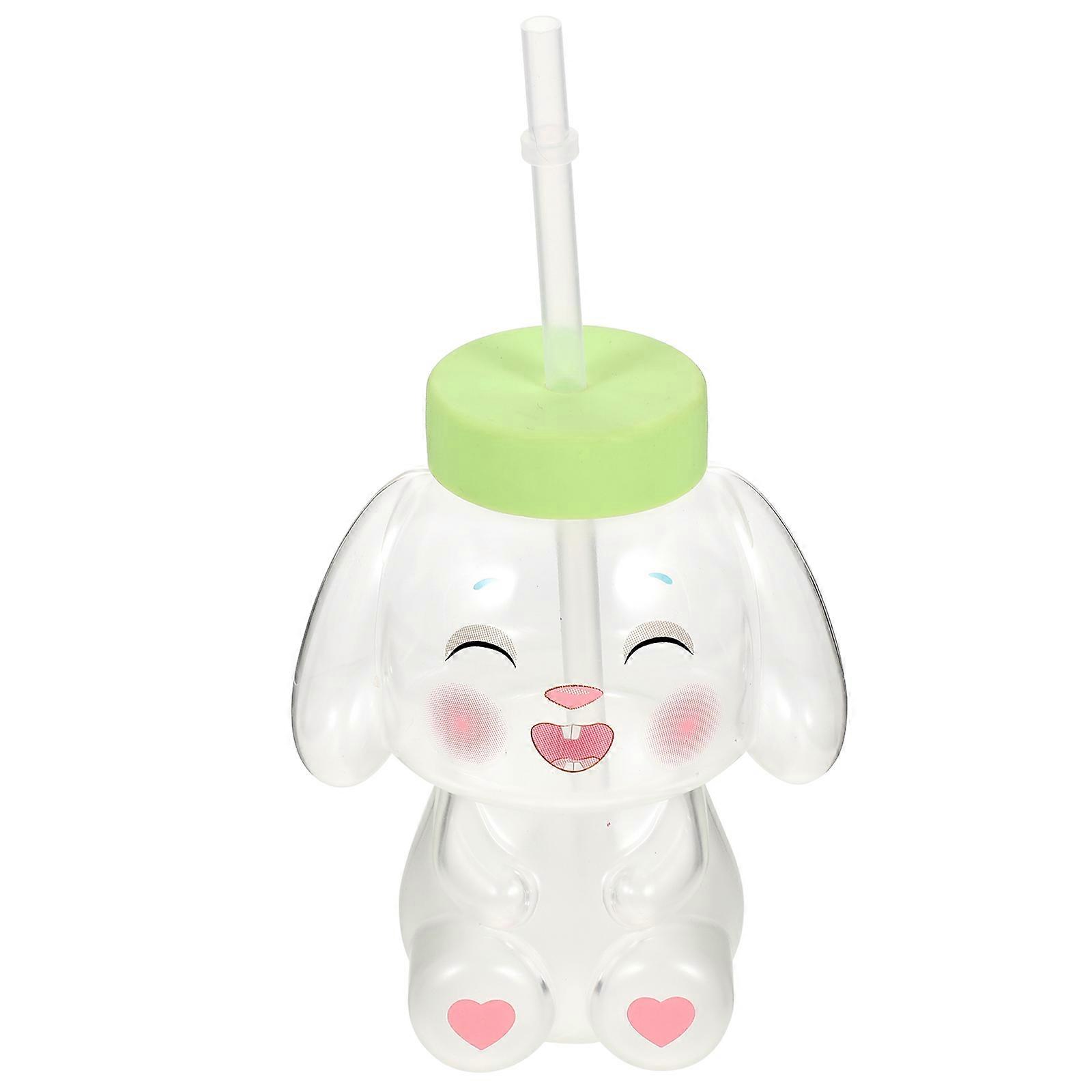 Glass Cup Rabbit Shaped Beverage Cup for Storage 3Sets with Straw Included