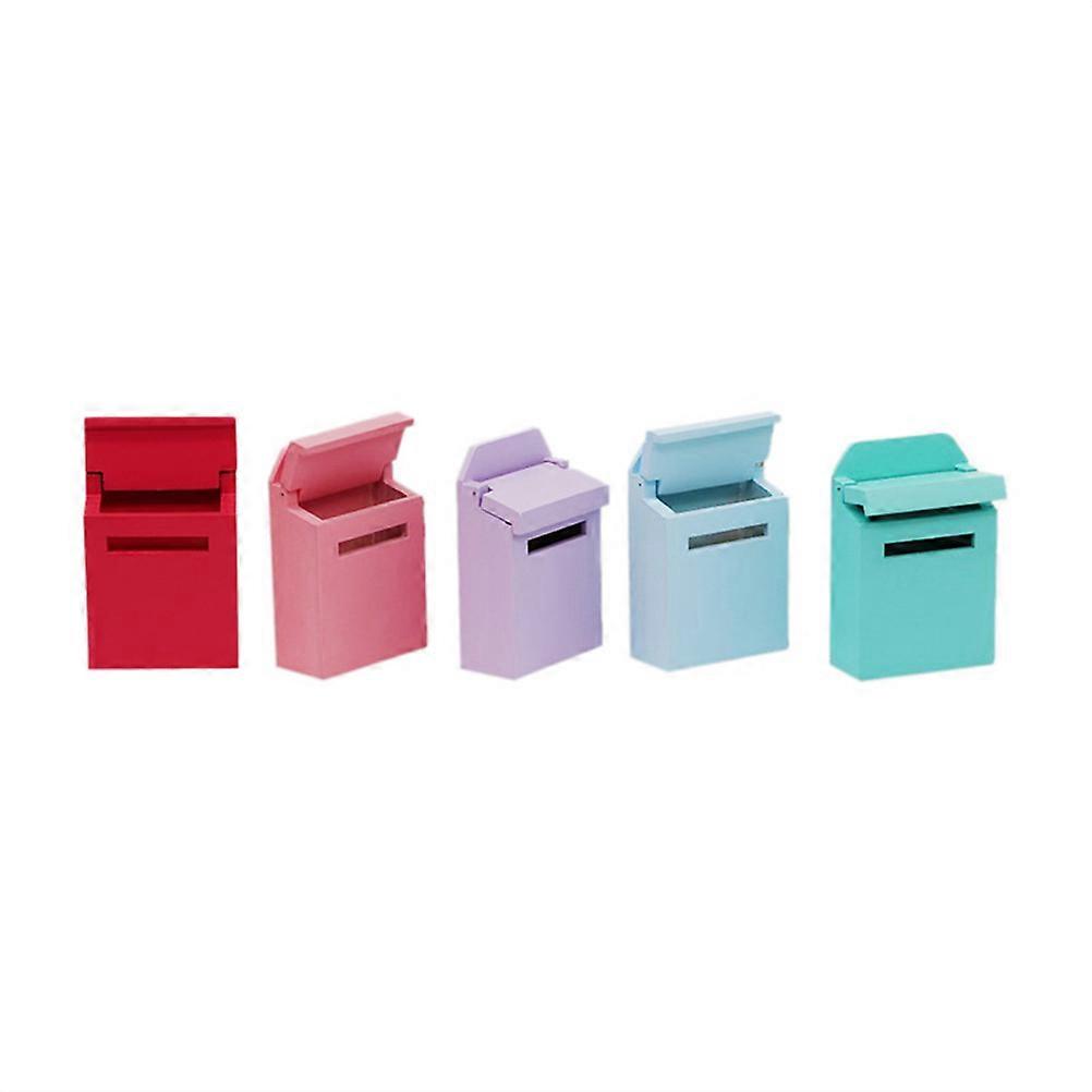 Plastic Mailbox Miniature Accessories Rectangular Sky-Blue 4.6X2.6X6.9cm Decorative 1Pack
