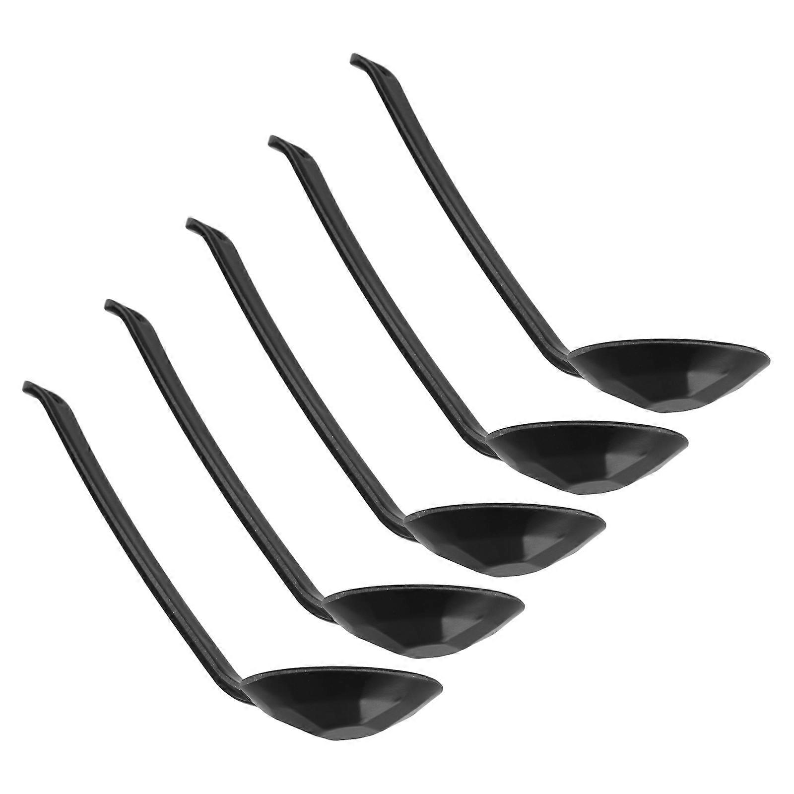 5Pcs Black Turtle Shell Spoons Ideal For Serving Ramen And Soup At Dinner Tables