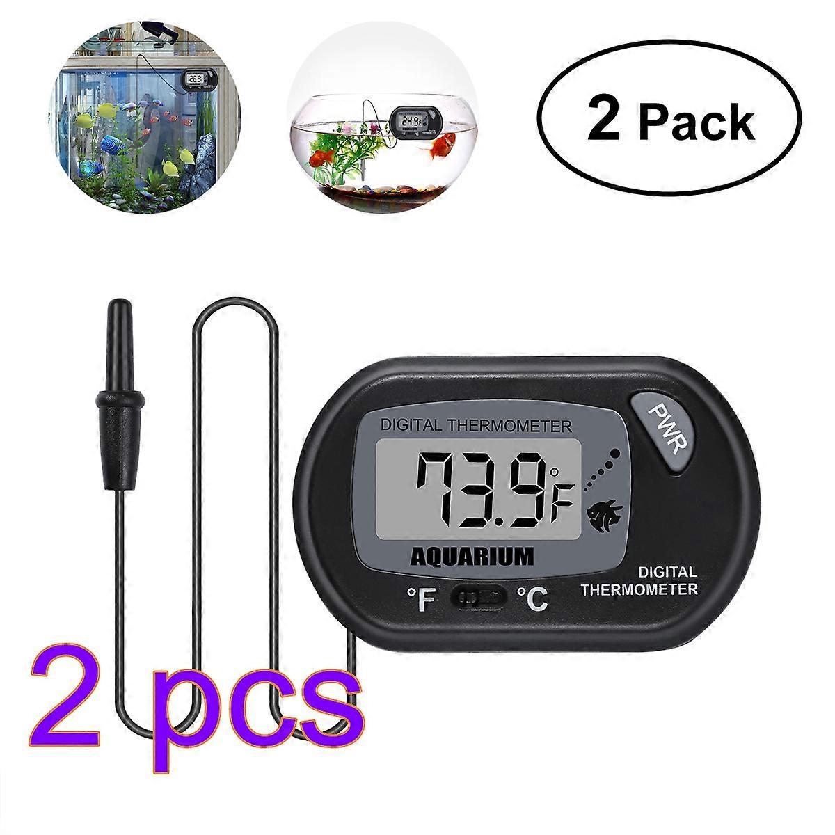 LCD Thermometer for Aquarium Fish Tank Thermometer for Monitoring 4Pcs