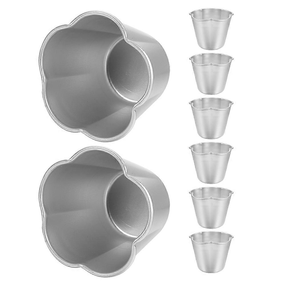 Dessert Cups Mold Aluminum Pudding Molds for Baking 32Pcs Silver
