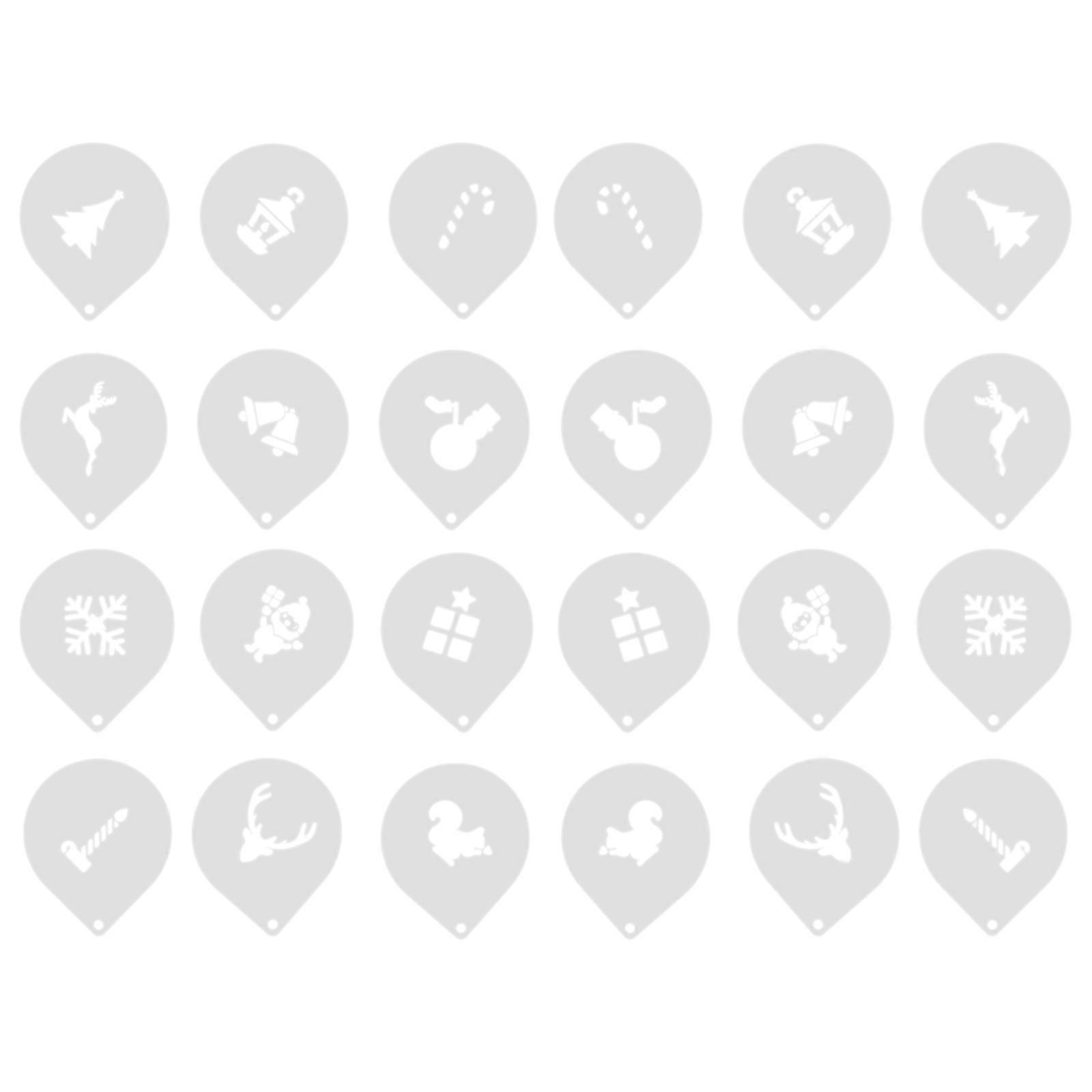 Reusable Coffee Stencils for DIY Latte Art with 48Pcs White Templates