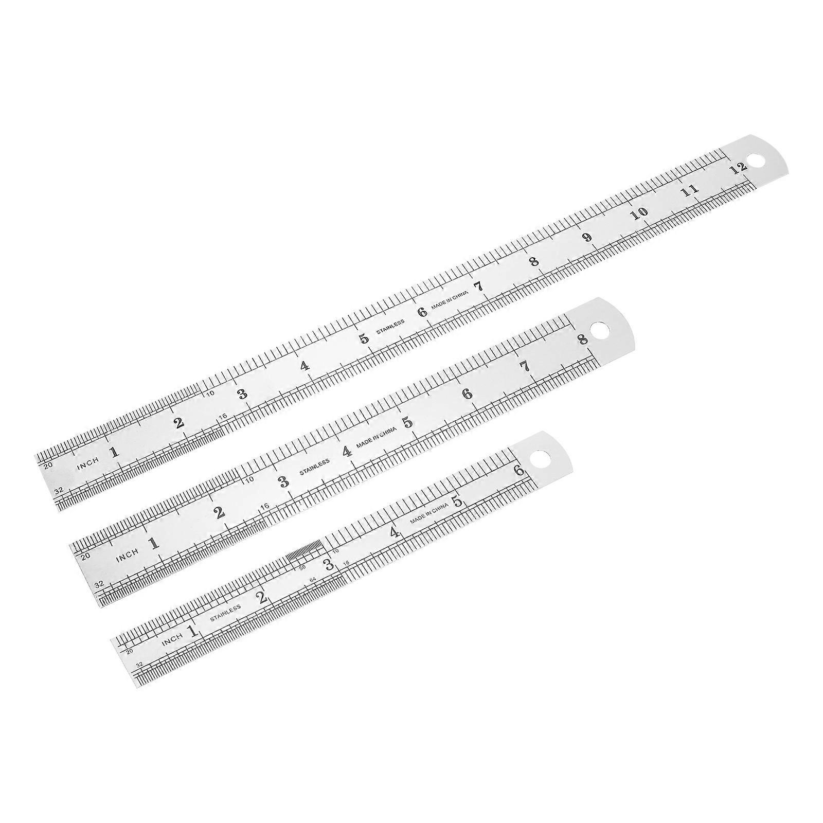 Engineer Ruler Double-Sided Scale Measuring Rulers Stainless Steel Rulers Graphic Design Painters 3Set