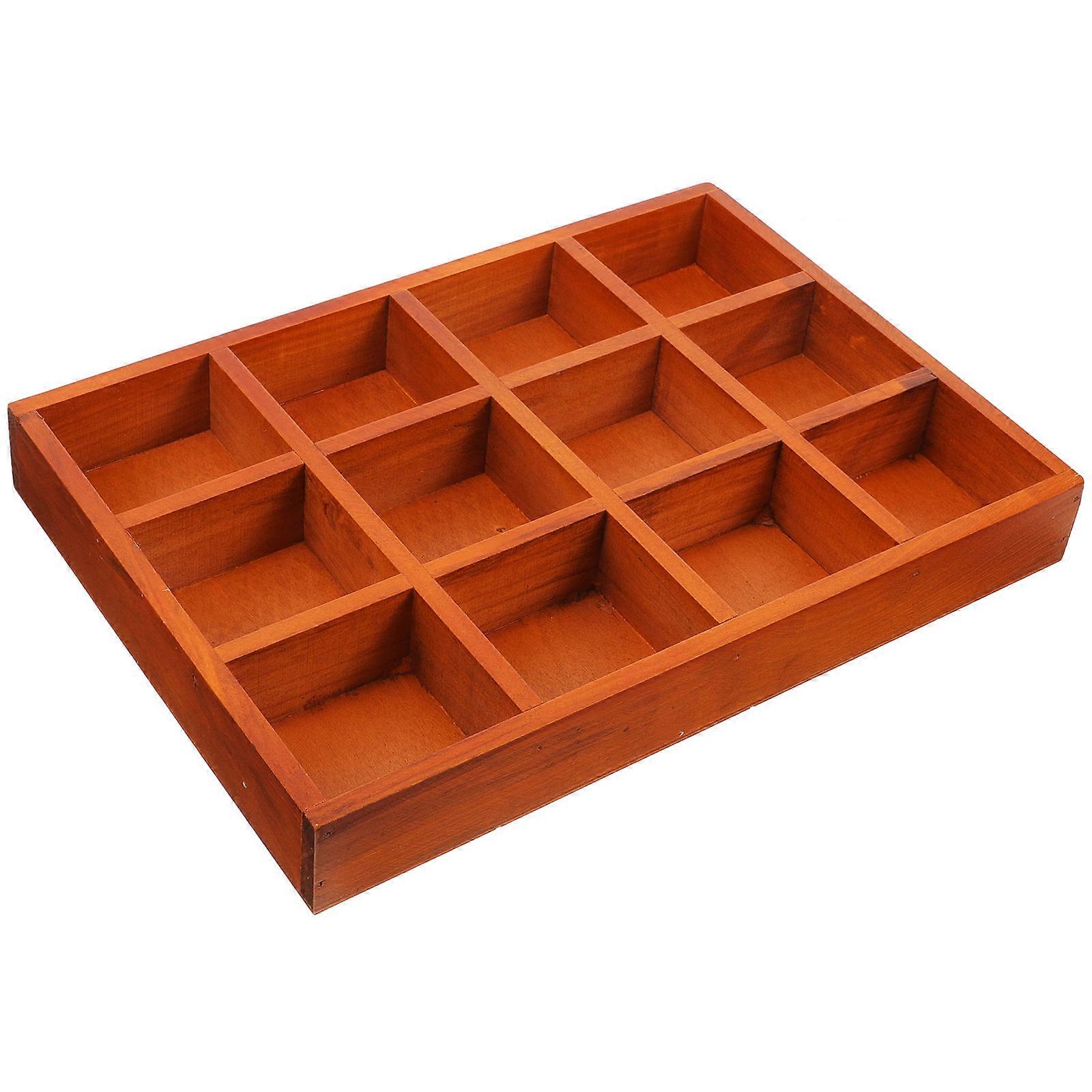 Rectangle Wood Box Planter for Succulent Plants 3Pcs Rustic Brown Flower Pot