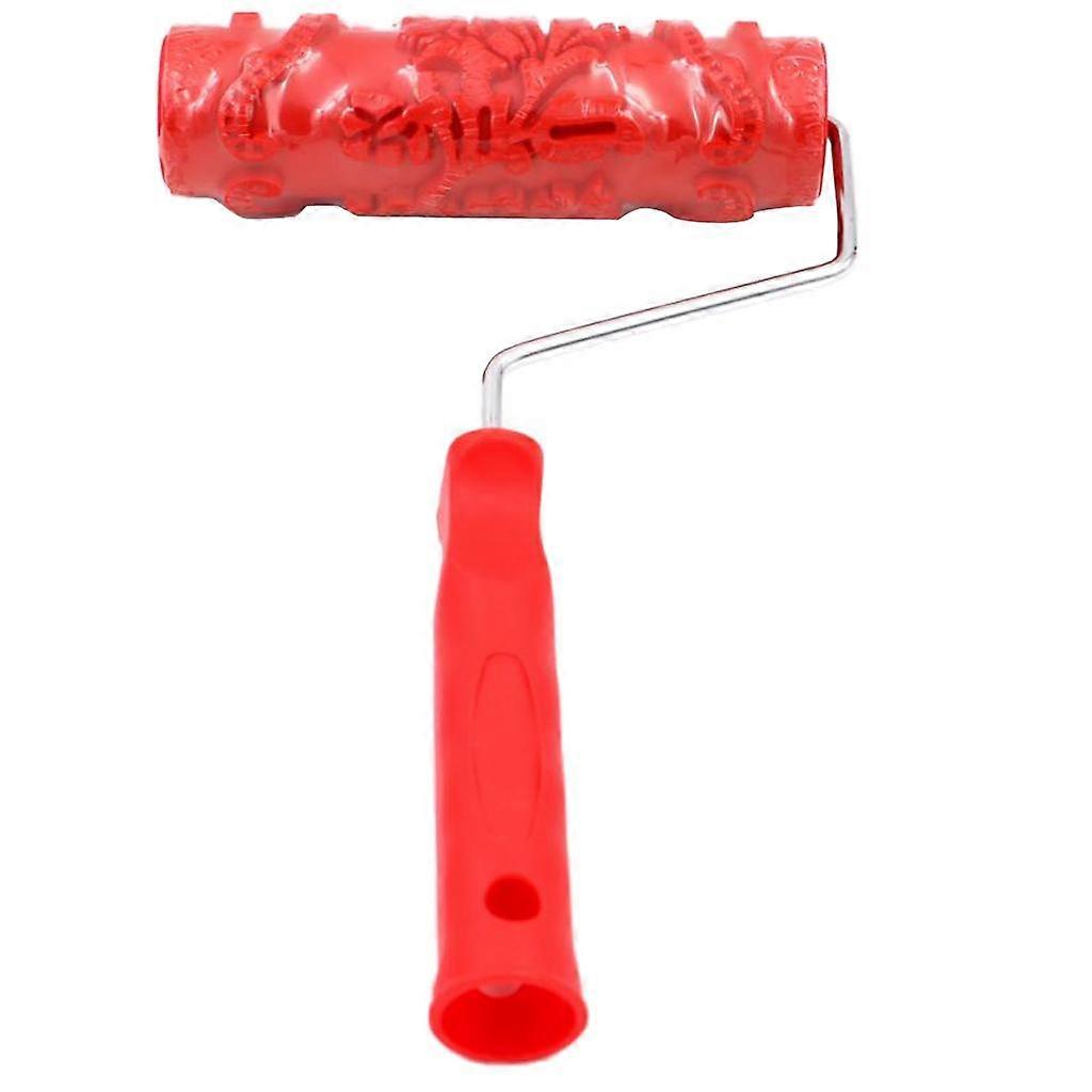 7-Inch Assorted Embossed Pattern Painting Roller with Plastic Handle Big Flower
