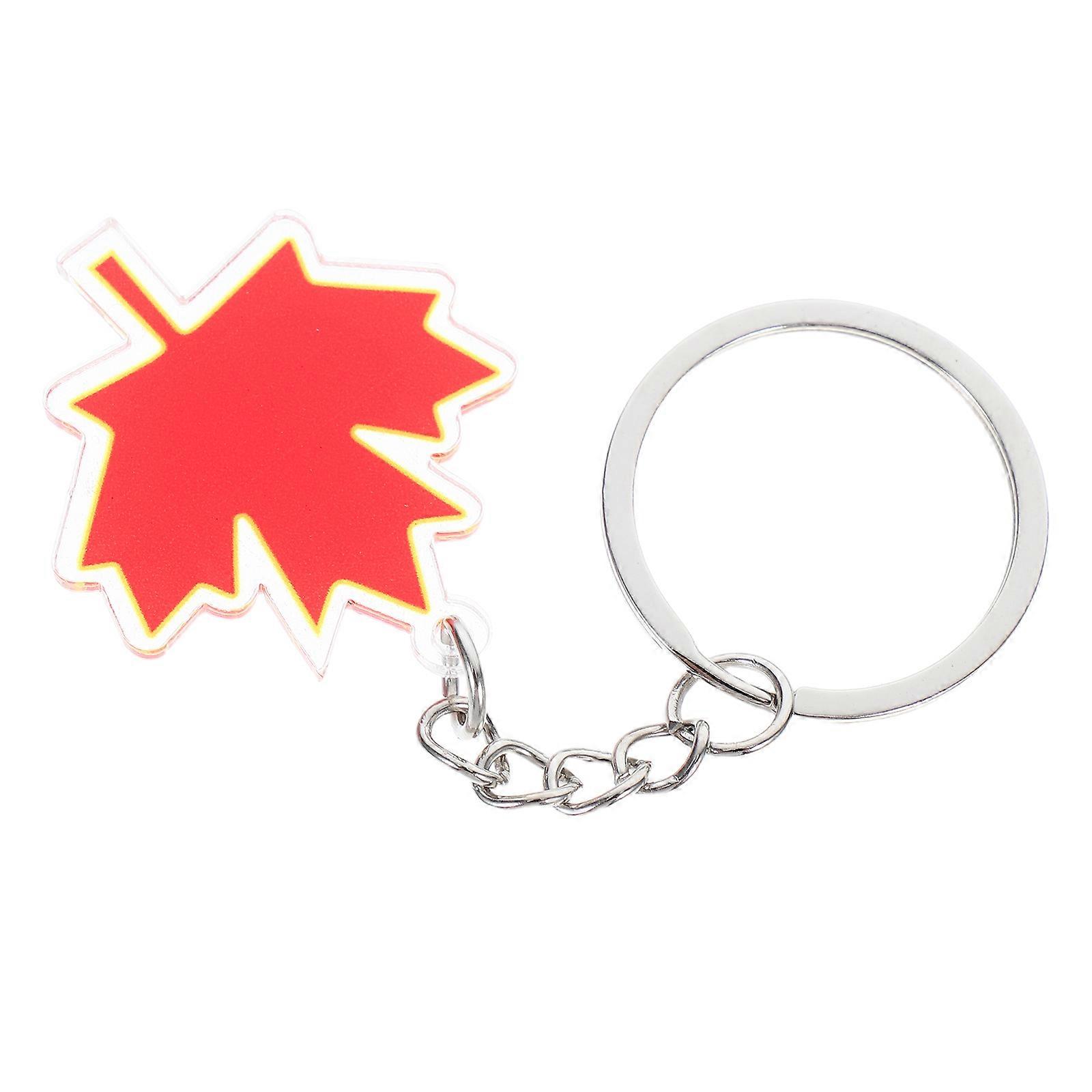 Red Maple Leaf Keychain Pendant for Decoration 8Pcs Creative Key Ring Charm