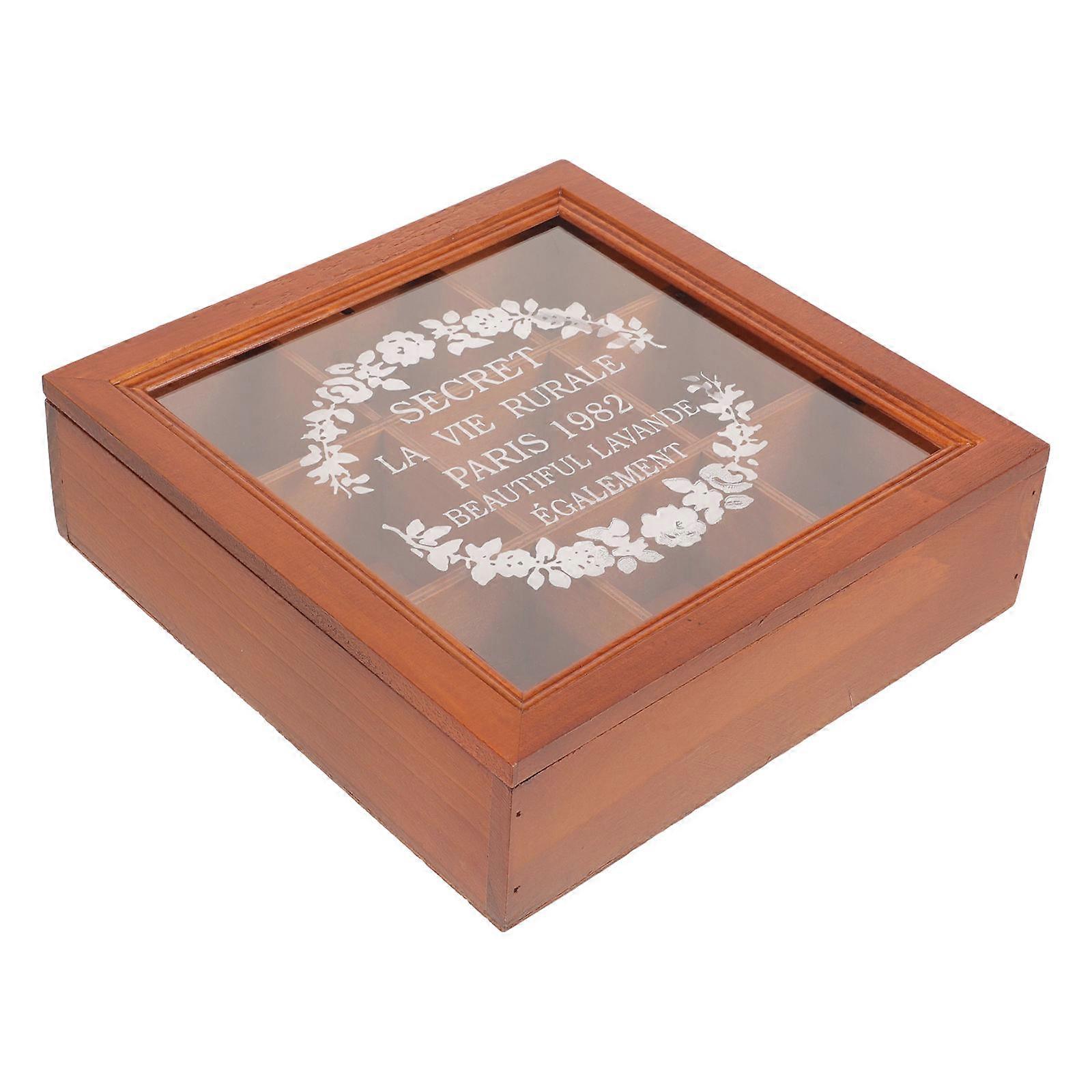 Wooden Divided Box with Cover for Storage Use 3Pcs Display Case