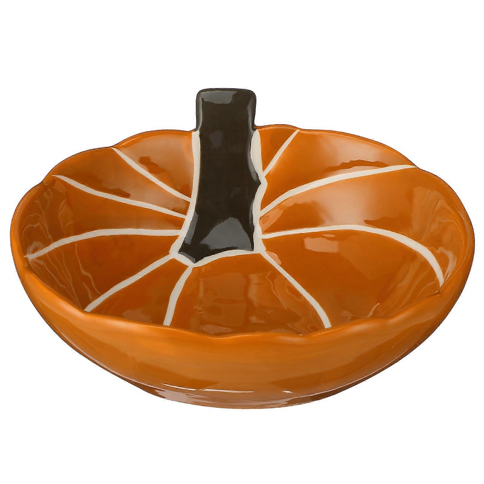 Creative Halloween Breakfast Plate for Food Storage 2Pcs Ceramic Pumpkin Set