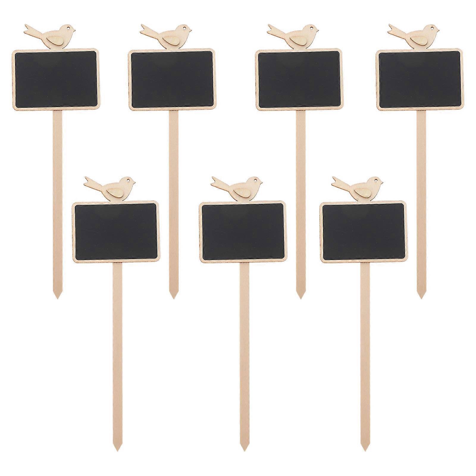 Hanging Chalkboard Sign Rectangular Wood Labels For Christmas Party Desktop Message Black 10.8×3.5×0.1in 20Pcs