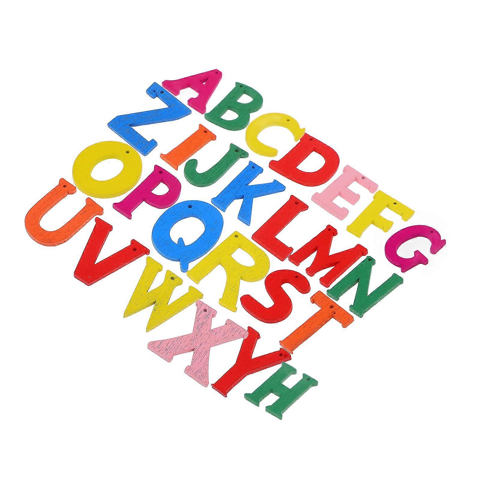 Wooden Letters For Crafts 200Pcs Capital Alphabet Design Small Letters For Kids Learning Unfinished 20 MM Assorted Color DIY Education