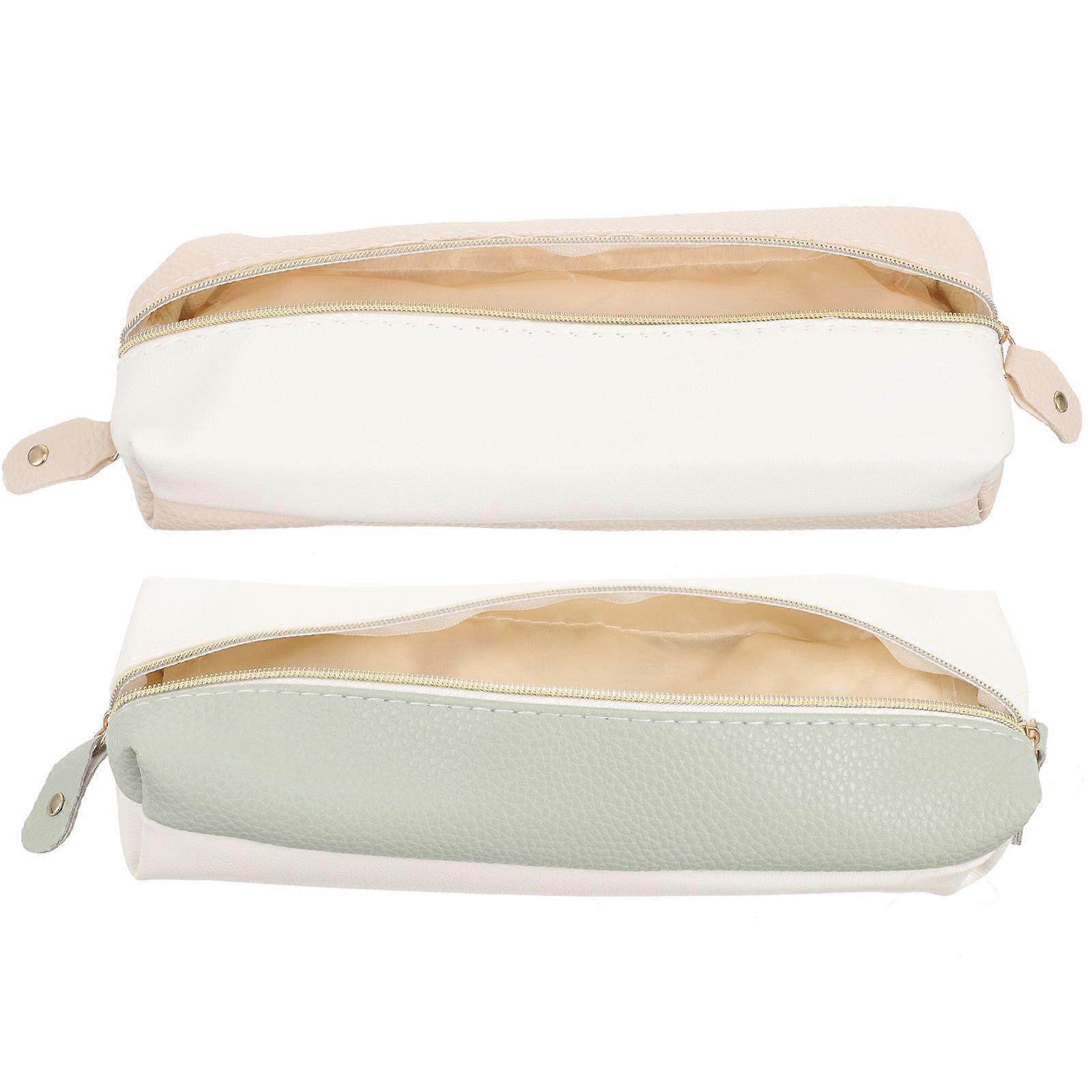 Pen Bags PU Pencil Case for Office Use 8Pcs Large Capacity Zipper