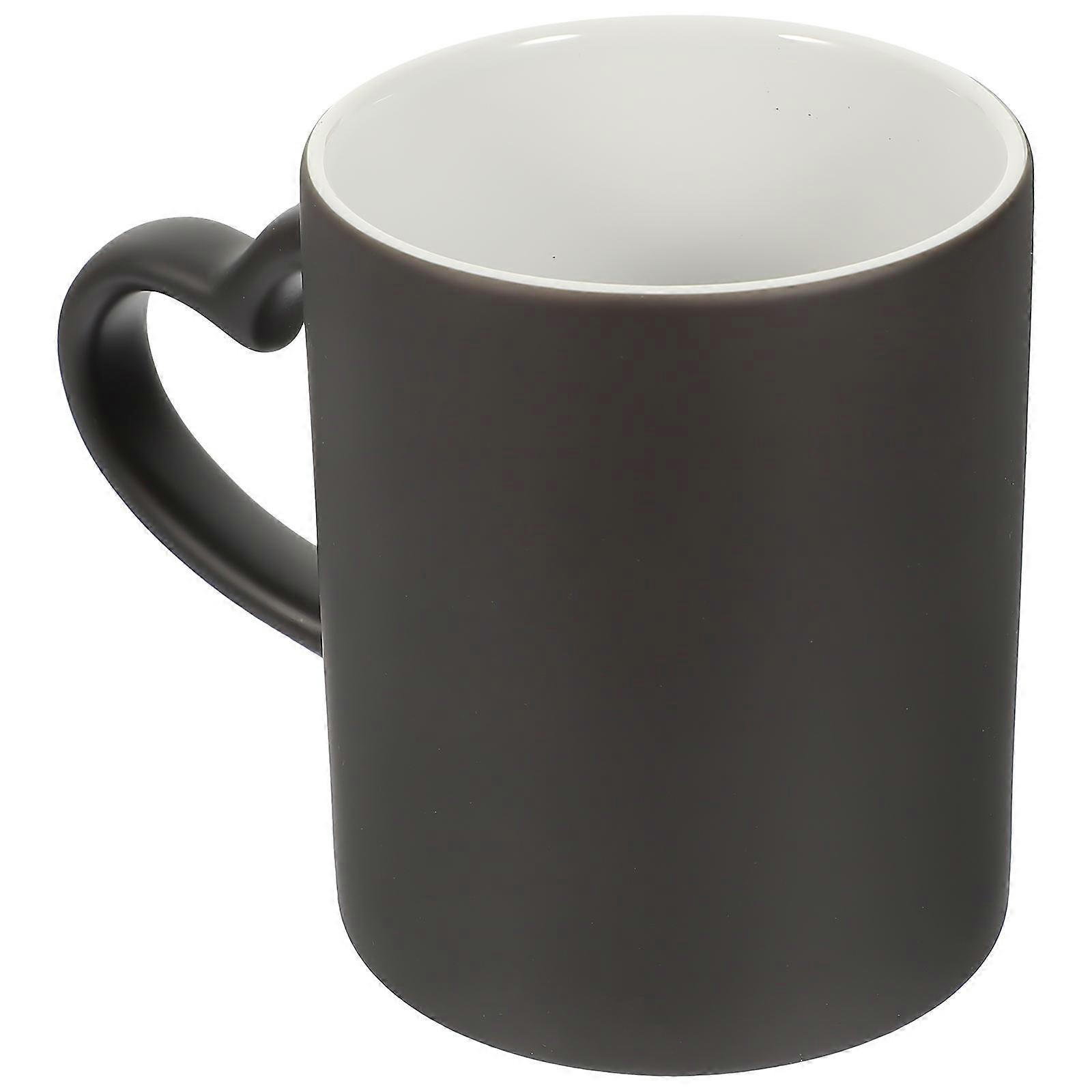 Sublimation Cups 4Pcs Ceramic Drinking Cup Indoor Outdoor Gift Use Black Handle Design Transfer Printing