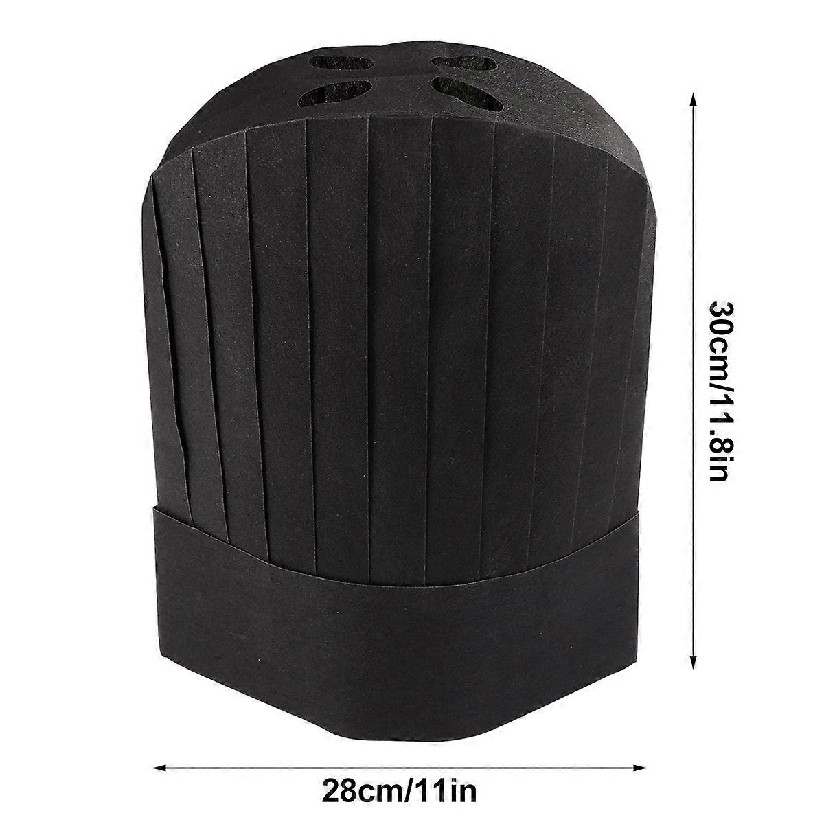 Black Disposable Chef Hat for Kitchen Working 20Pcs One-Off Chef Cap