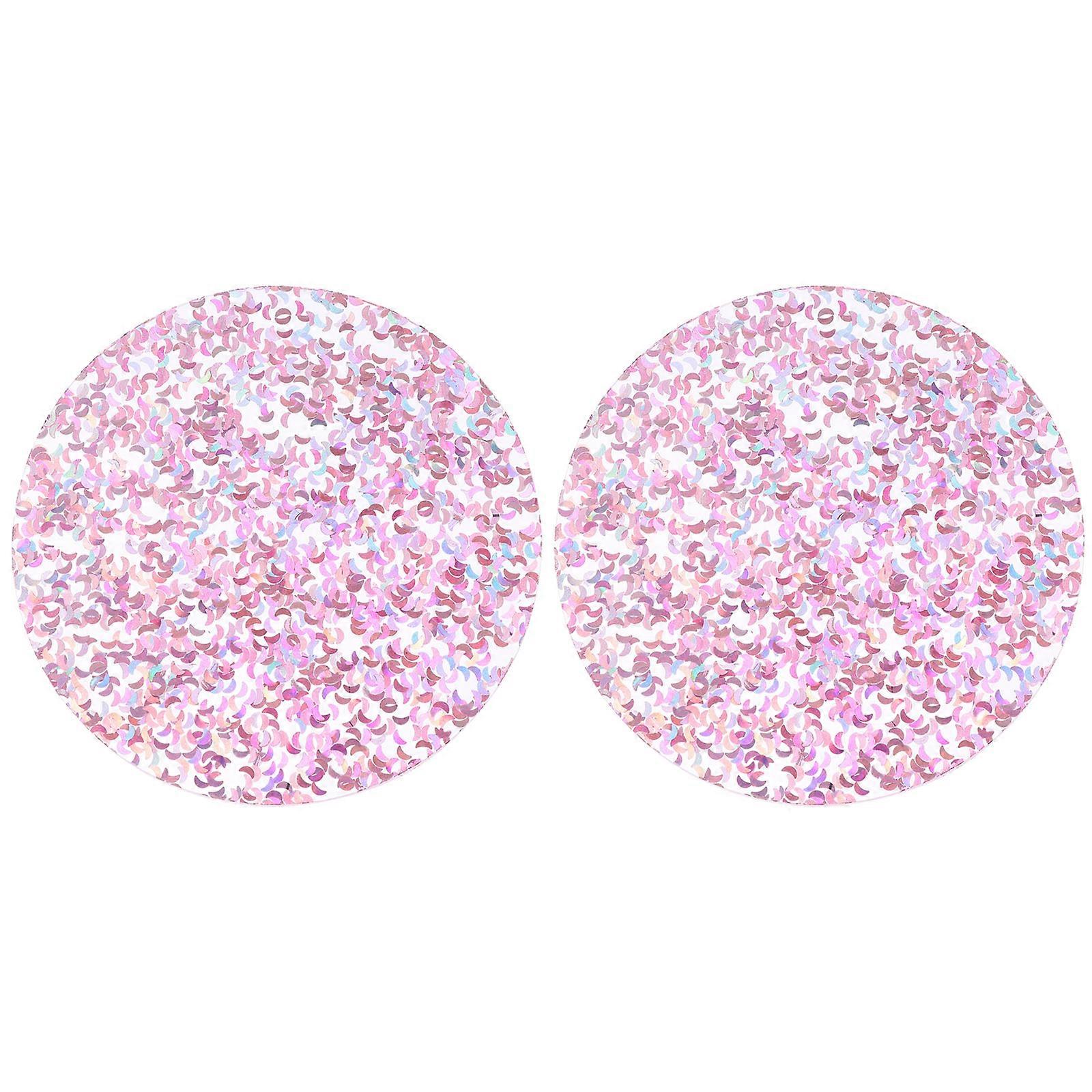 Acrylic Placemat Coaster for Heat Insulation 2Pcs Pink