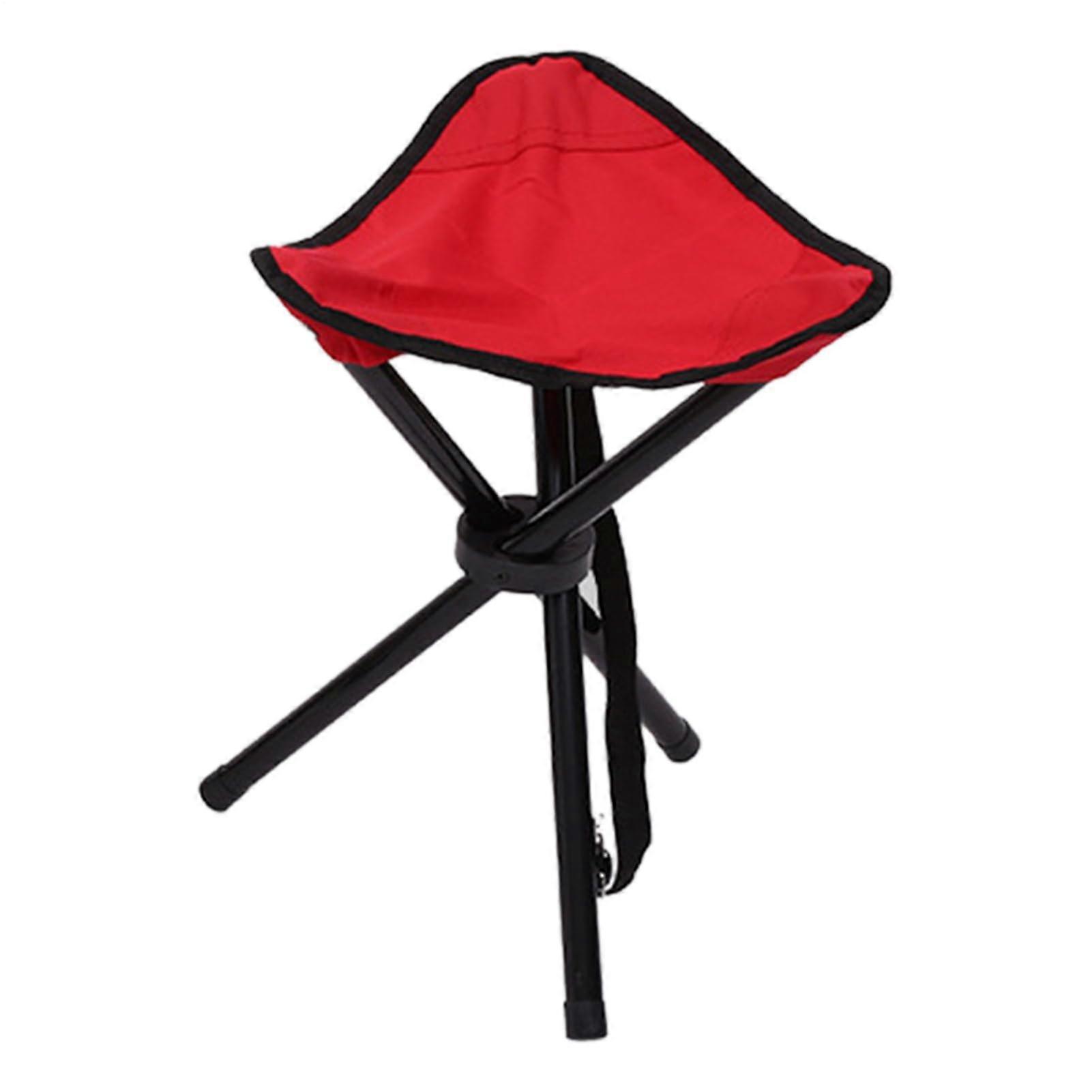 Camping Stool Triangular Folding Chair, Small Lightweight Portable, Indoor And Outdoor Use, Red
