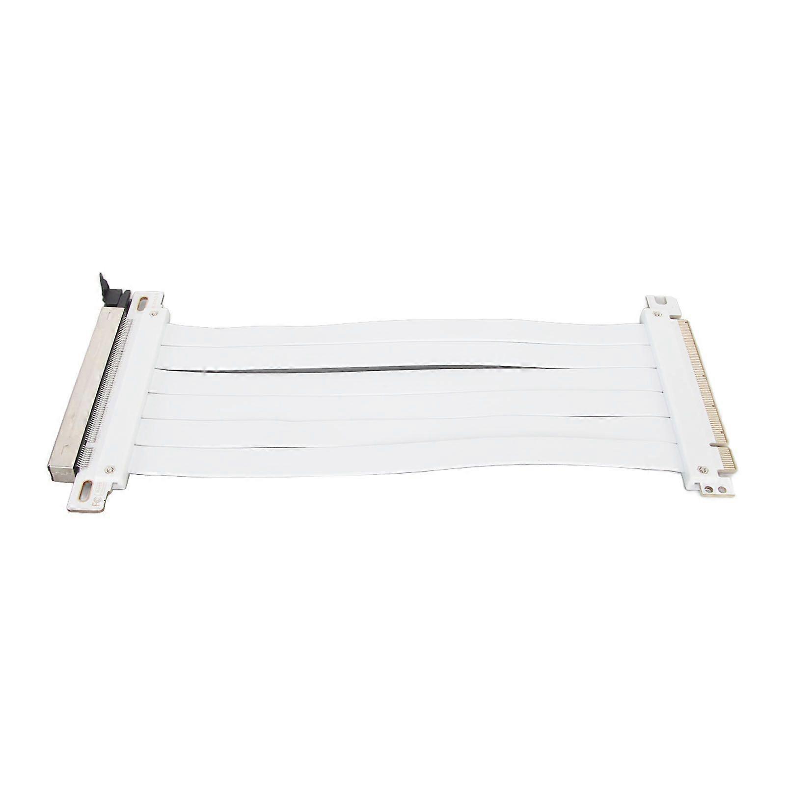 PCIE 3.0 X16 Extender Riser Cable High Shielding Property 180 Degree Flexible PCIE 3.0 Extension Cable for Graphics Card White 60cm/23.6in