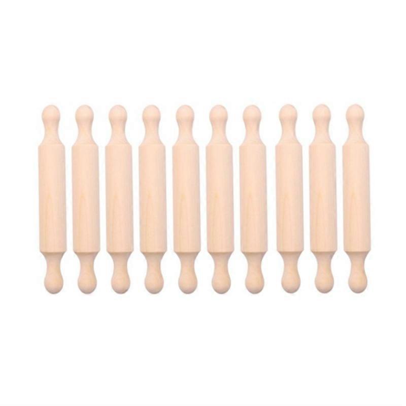 7In Wooden Mini Rolling Pin Long Kitchen Baking Small Dough 10Pcs