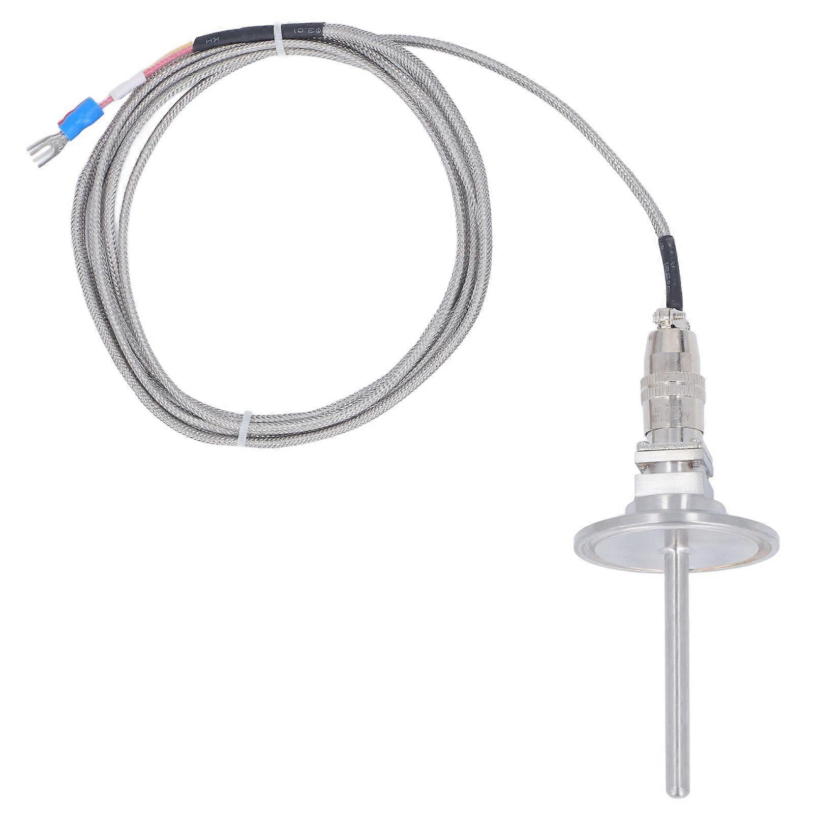 K Type Thermocouple 6mm Temperature Sensor Probe Sensing Line with Aviation Plug Quick Connector 2 Meter