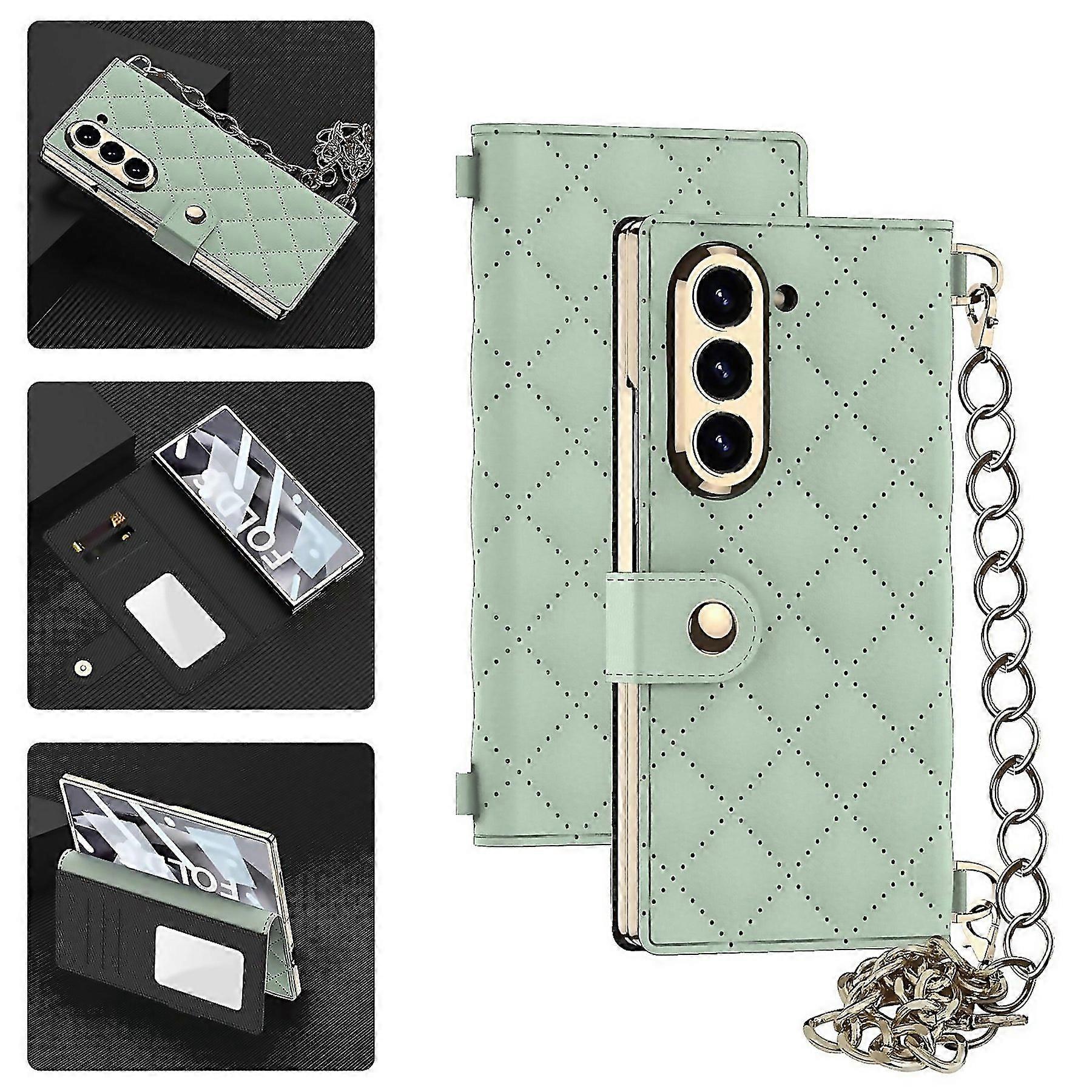 For Gkk Integrated Plating Diamond Texture Leather Phone Case With Crossbody Chain