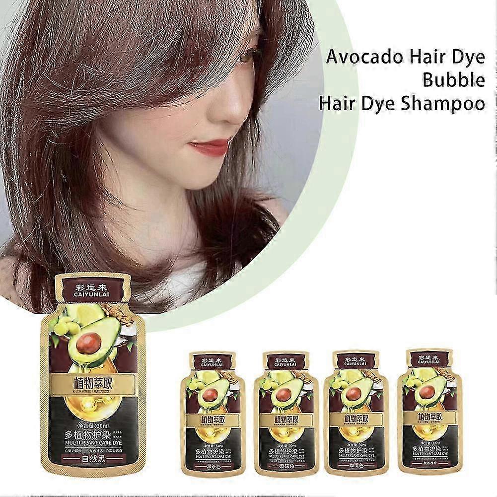 Avocado Hair Dye Bubble Hair Dye Shampoo Natural Plant 10pcs*30ml Hair ...