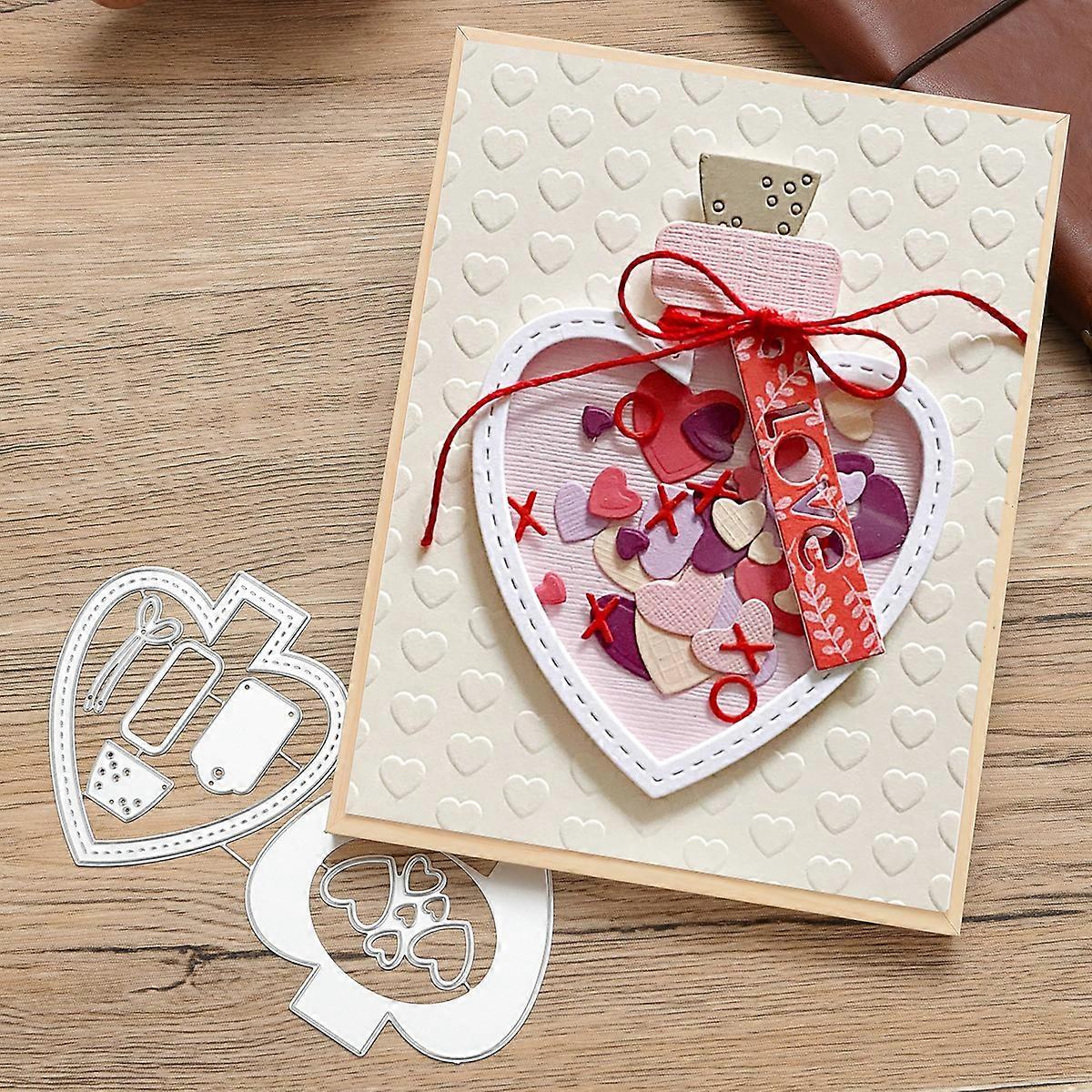 1PC Double Hearts Metal Cutting Dies Die-cut Crafts Stencil Tool for DlY Handmade Scrapbook Cards
