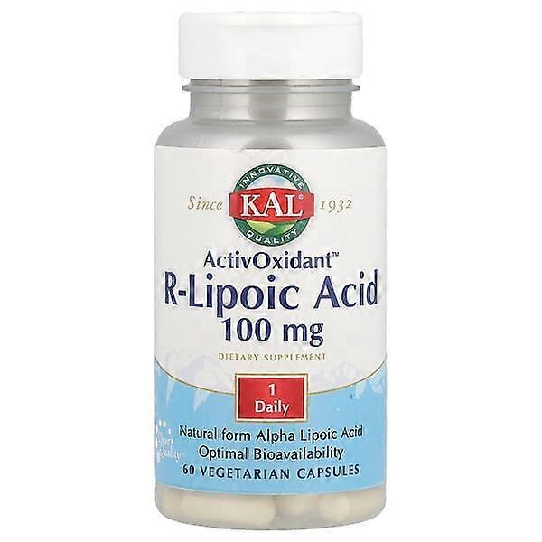 KAL, ActivOxidantÃÂÃÂÃÂÃÂ¢ÃÂÃÂÃÂÃÂÃÂÃÂÃÂÃÂ¢, R-Lipoic Acid, 100 mg, 60 Vegetarian Capsules