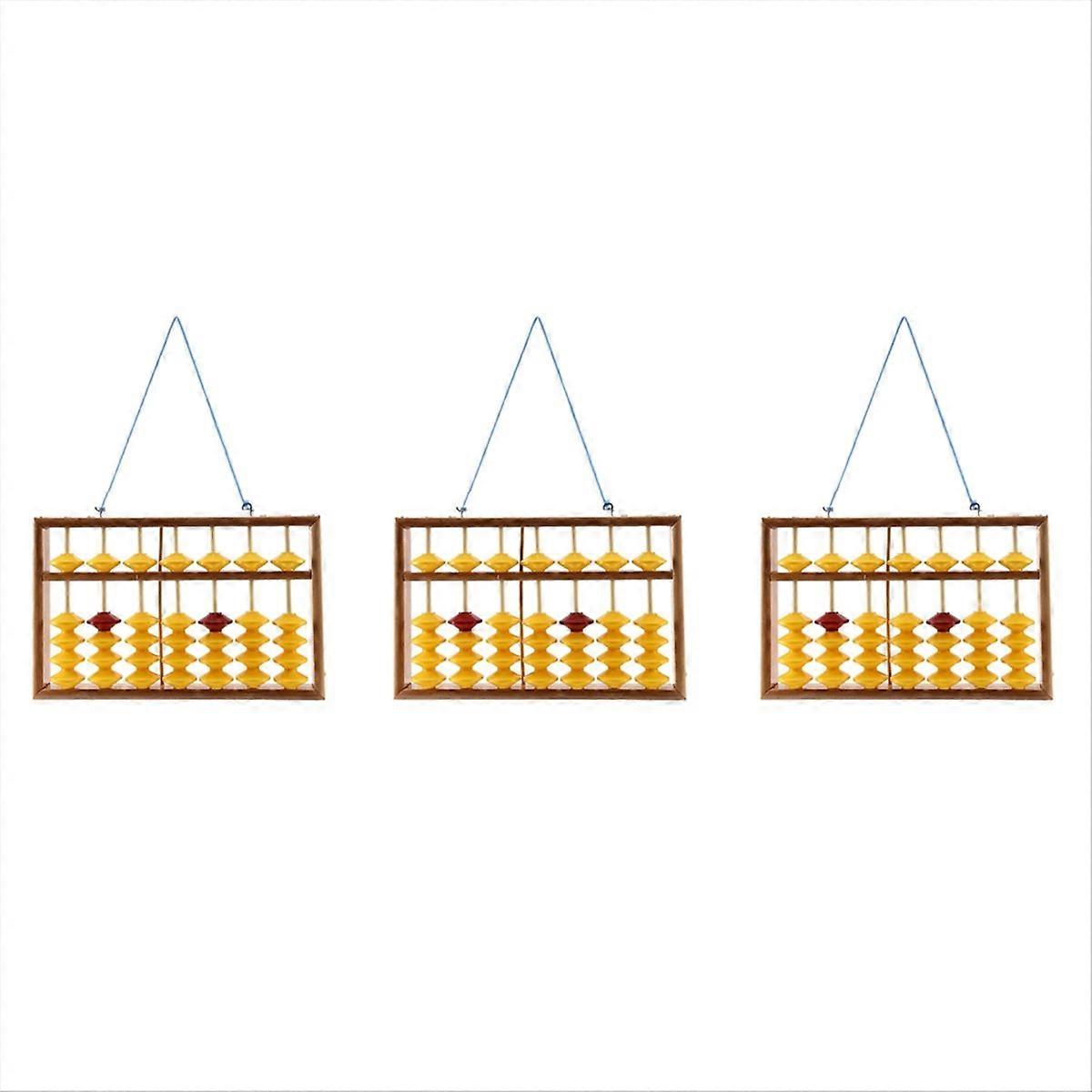 7 Column Non-Slip Hanging Wooden Abacus Tool Mathmetic Calculator