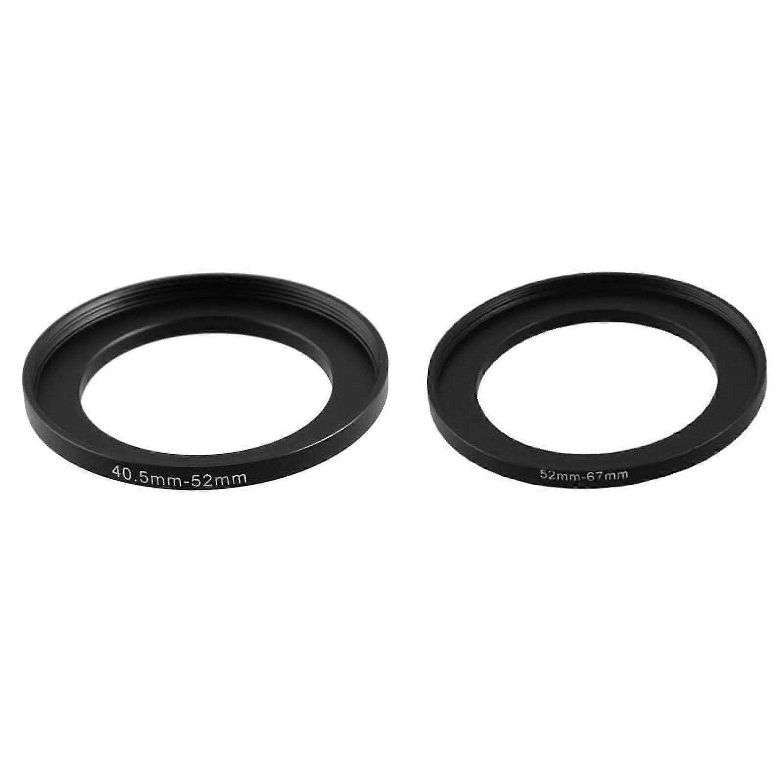 2 Pcs Replacement Metal Filter Step Up Ring Adapter for Camera 40.5Mm-52Mm & 52Mm-67Mm
