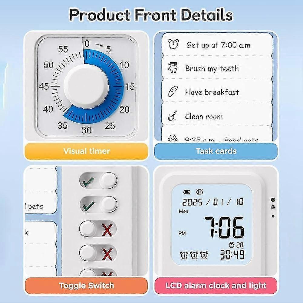 Visual Timer Adhd Tool For Kids Adults, Task Timer With Chore Chart ...