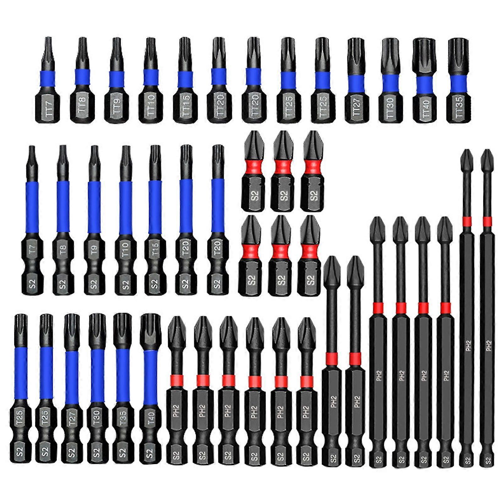 46Pcs Magnetic Impact Nut Driver Set High Strength Rustproof Widely Used Socket Adapters Wing Nuts Drivers Drill Bit Set
