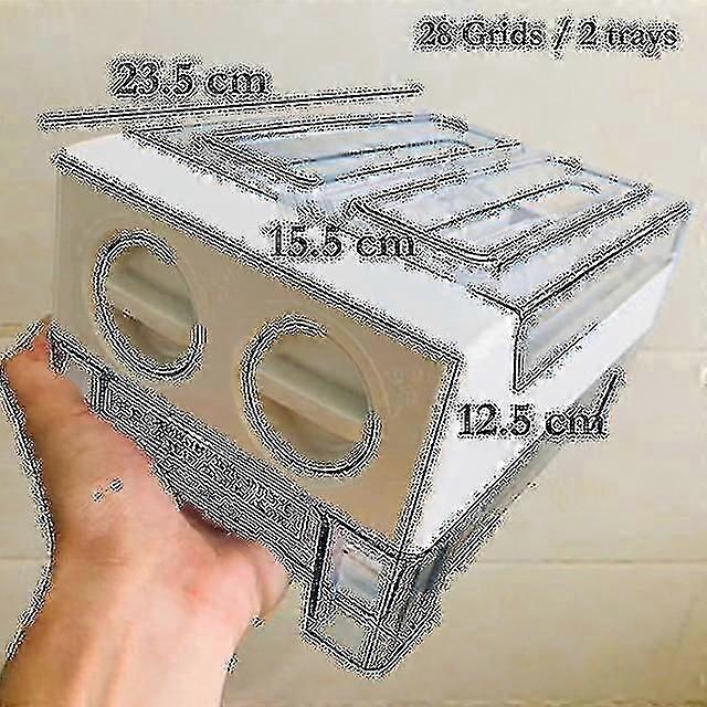 Refrigerator Storage Drawer28Grid Small Ice Cube Mould Box Popsicle Molds Maker