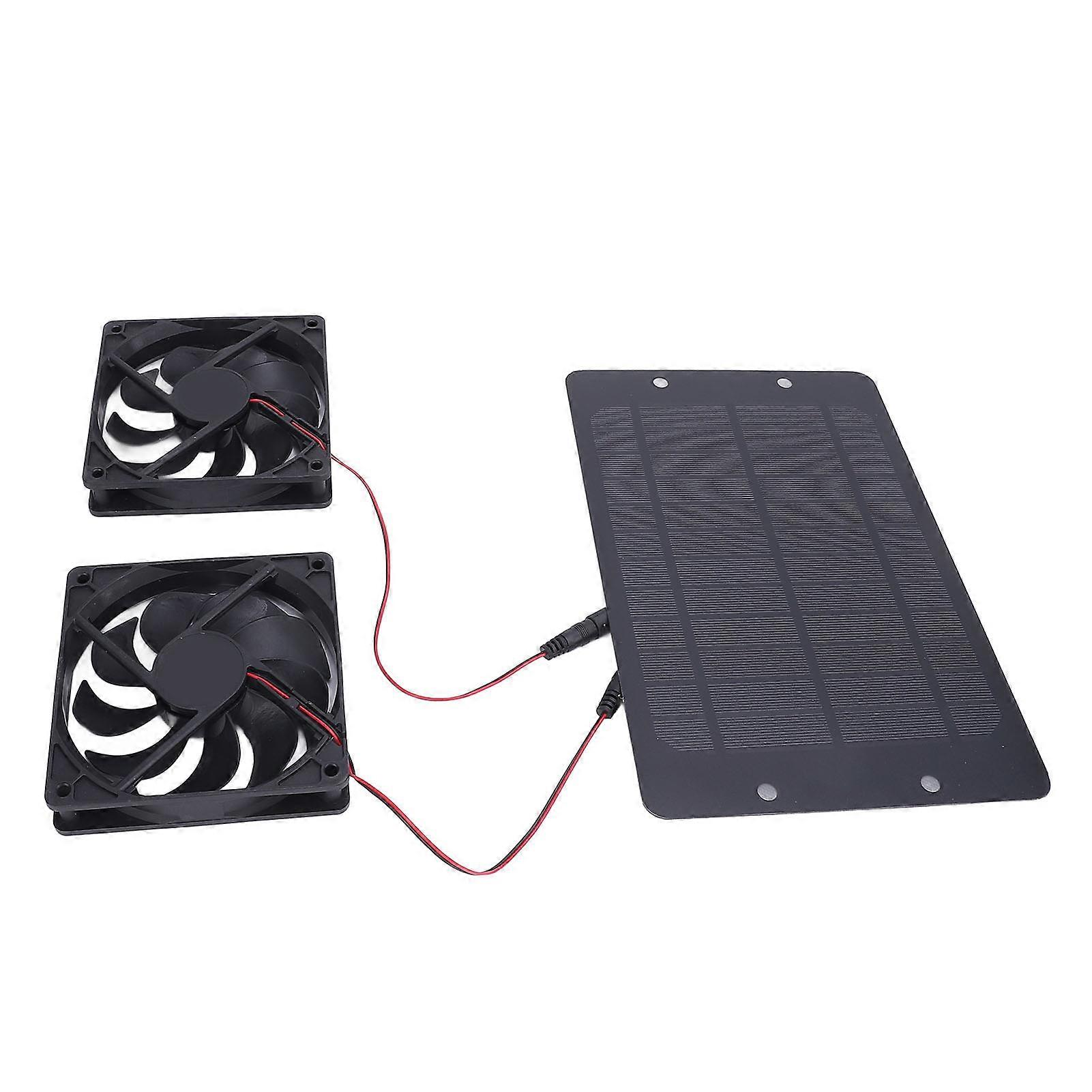 Dual Solar Fan Kit 12V 10W Monocrystalline Silicon Easy to Use Solar Panel Powered Fan for RV Car Boat 