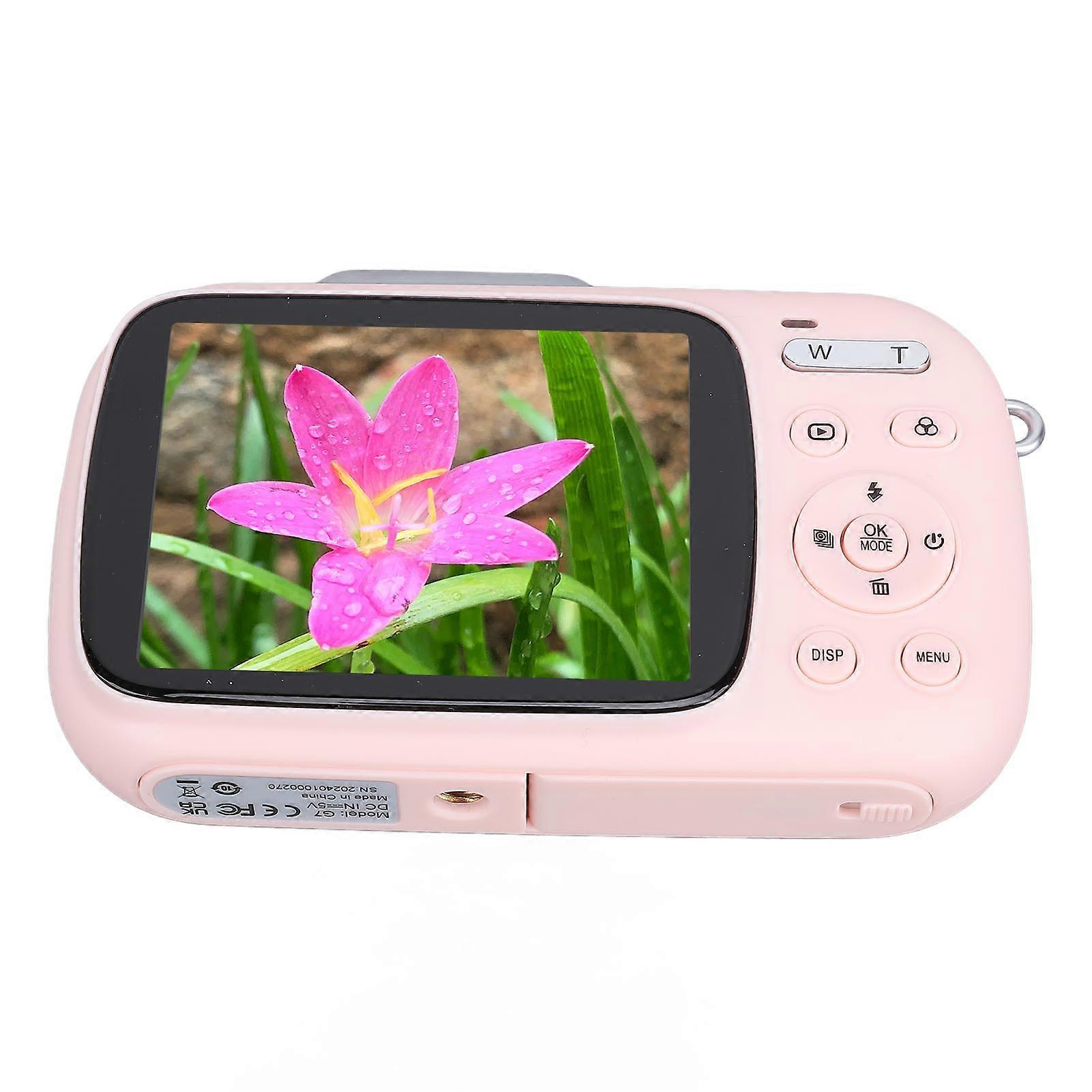 Compact Camera 5K Video 80MP Photo 18X Digital Zoom Camera 2.8 Inch IPS Screen for Photography and Recording Light Red 