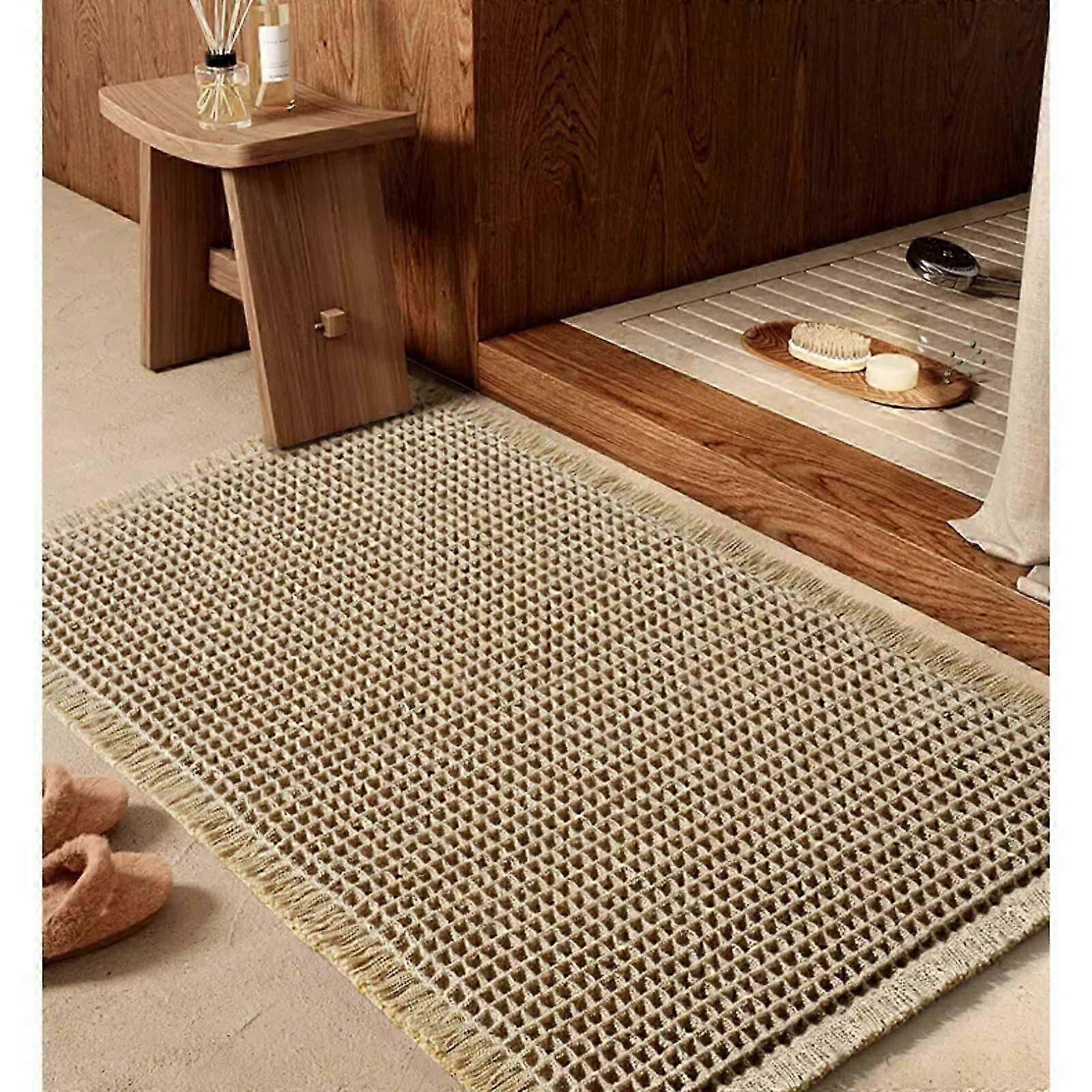 Raising Waffle Bath Matt 17 'x 24', Super Absorbuted, Tassel Machine, Rubber Supported, Ultra Soft